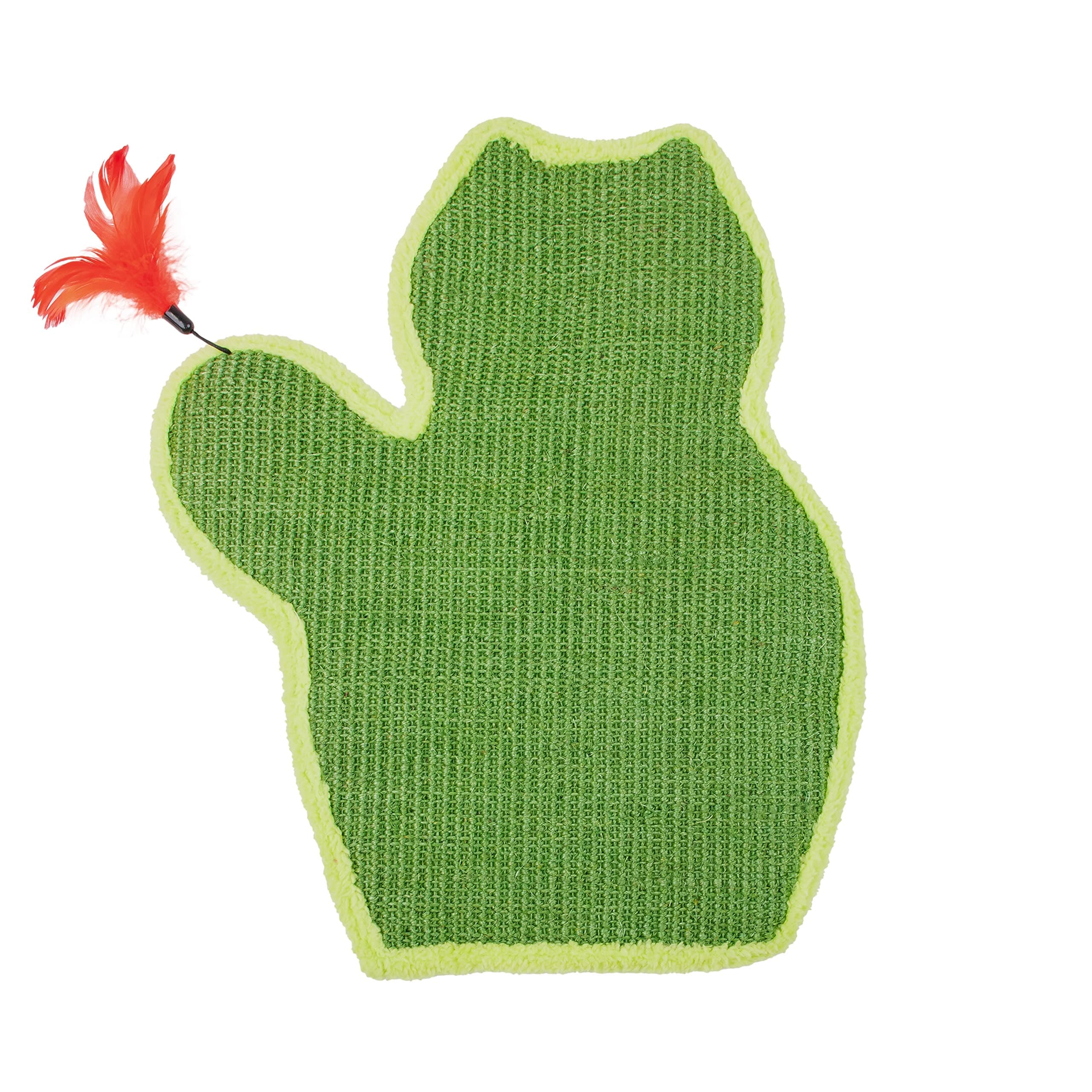 Kitty City Premium Catnip Sisal Scratch Pad, Cat Cactus with Toy Design, Natural Cat Training Scratch Play Pad, Large