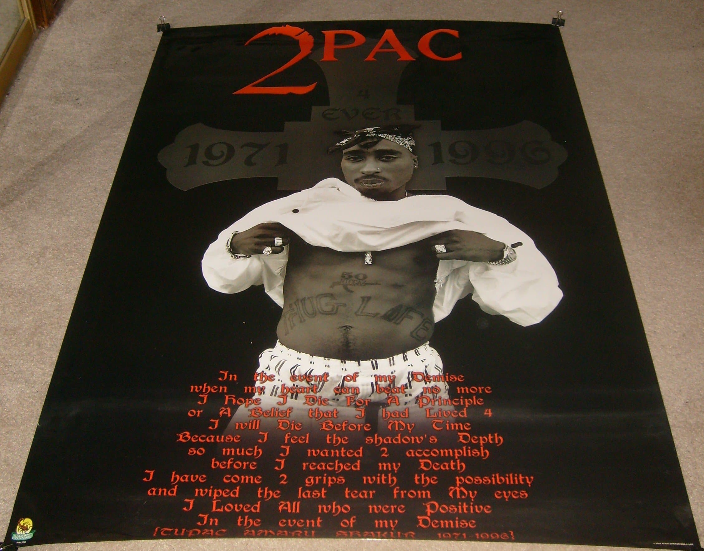 Tupac Shakur 40x60 "4 Ever" Giant Subway Poster 2002 2Pac