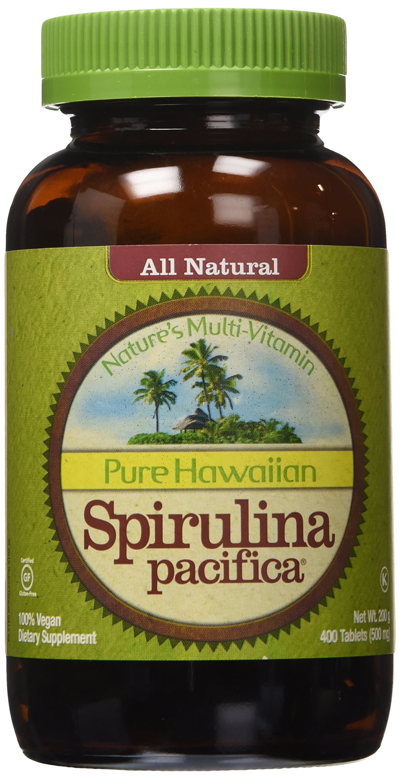 Nutrex Hawaii Pure Hawaiian Spirulina Pacifica - 500 mg - 400 Tablets (Pack of 2)