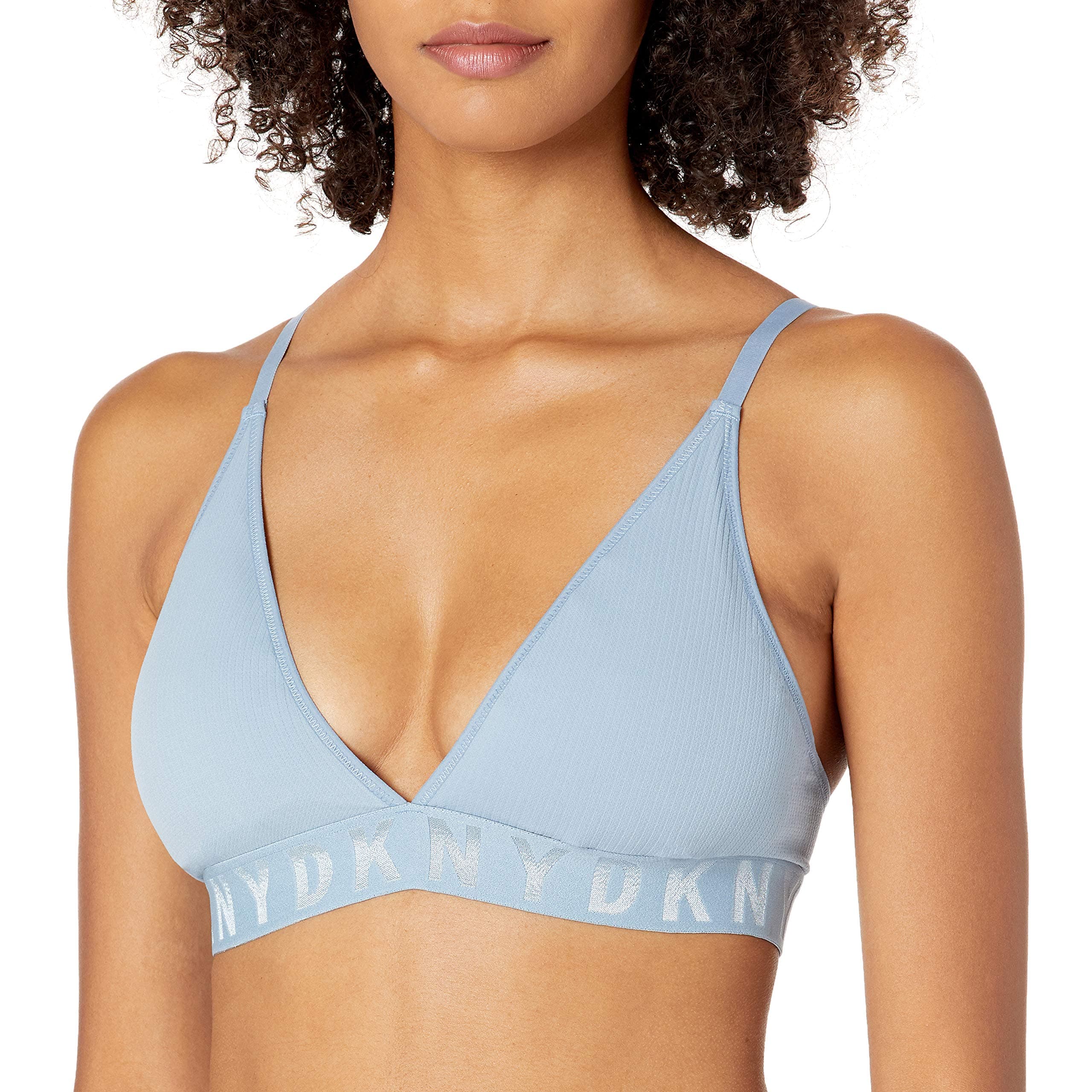 DKNYWomen's Seamless Litewear Rib Bralette, Poplin White, Medium