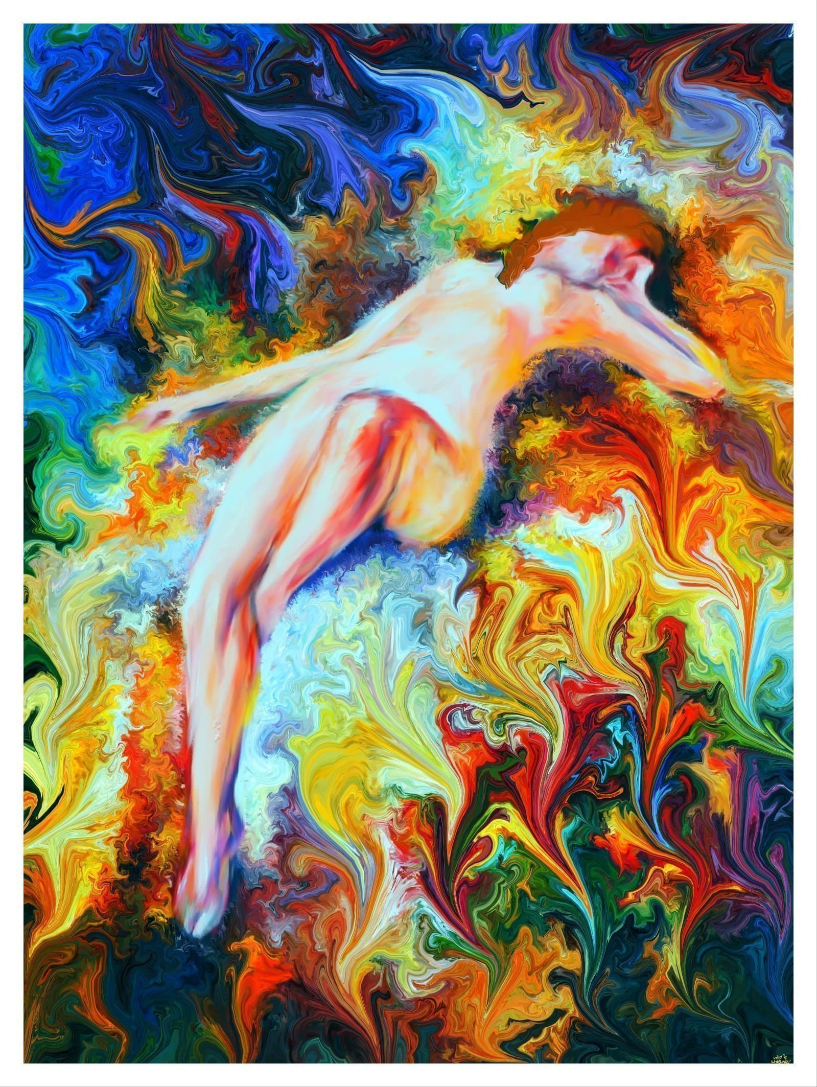 Naked Dreams Handmade Original Digital Art Print A4, A3 to one metre sizes wall decor