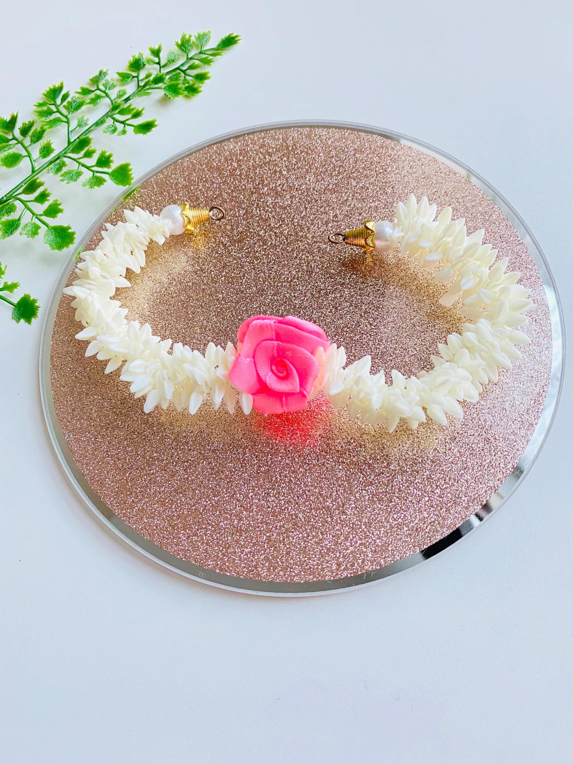 Anjali Flower Hair Gajra in Light Pink