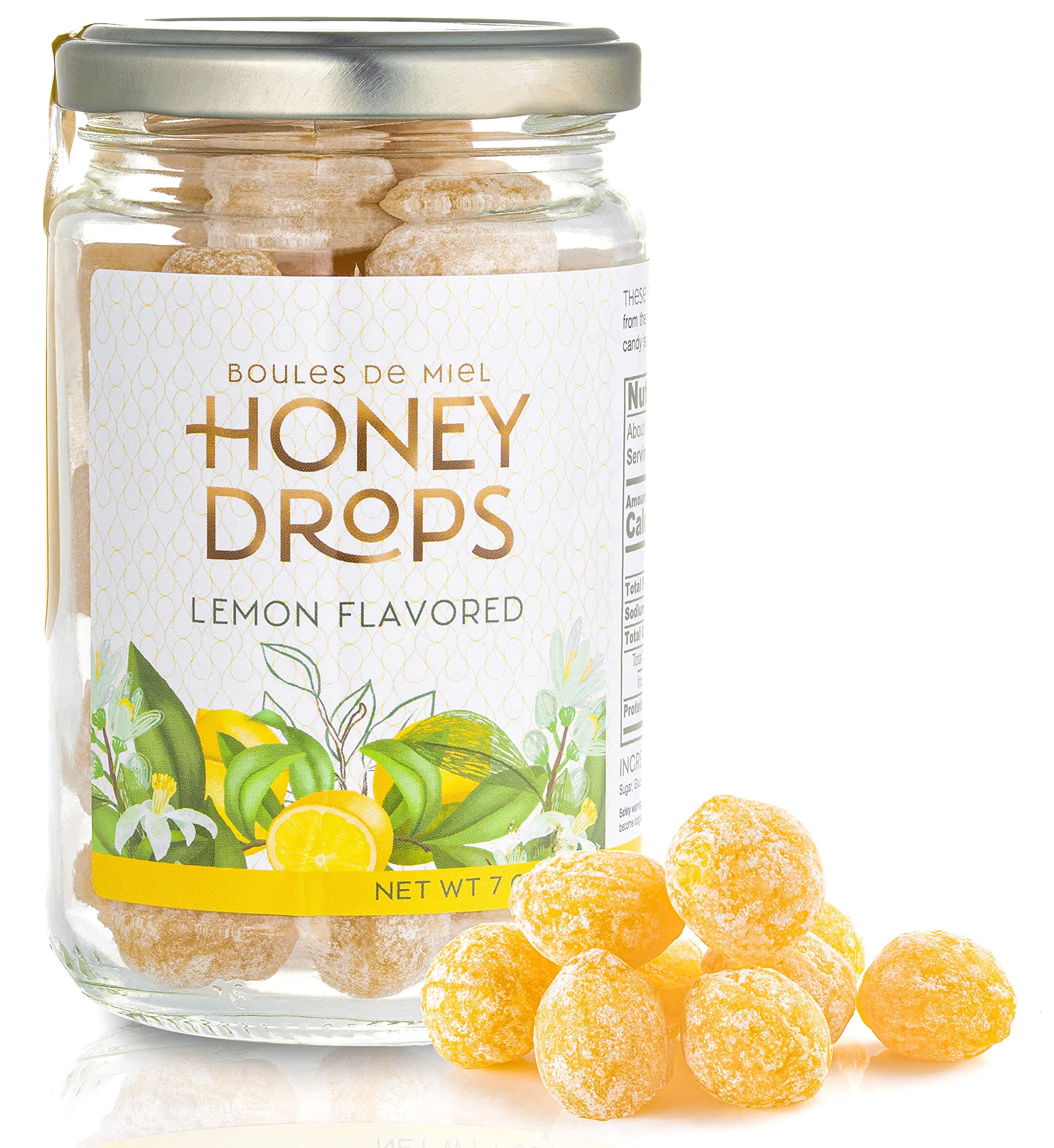 Honey Candy Lemon Drops, Surprise Lemon Flavoured Honey Filling, Soothing & Sweet Treat, Carefully Crafted with Natural Honey, Made in Provence, France, 7oz
