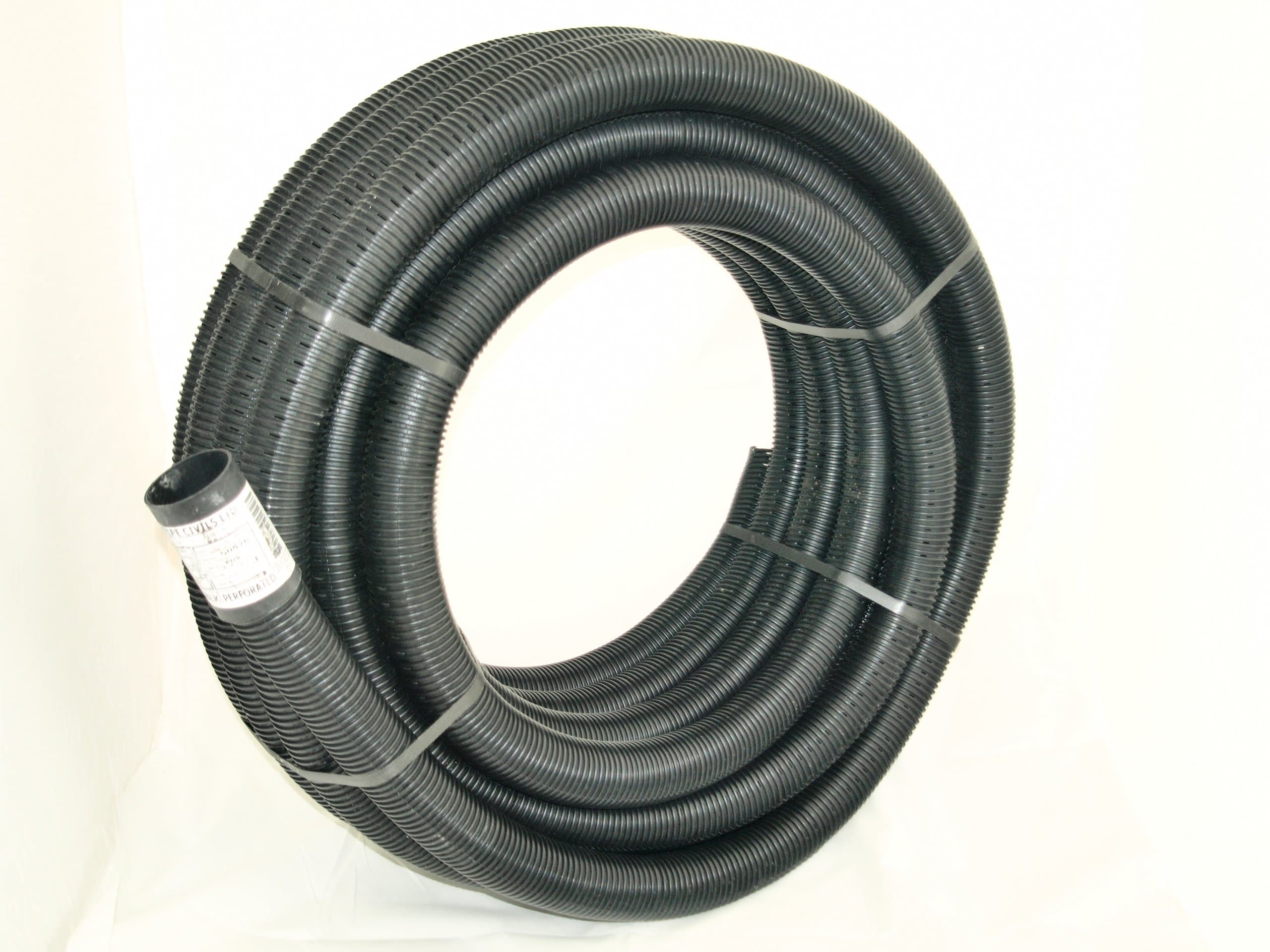 Various Perforated Land Drainage Piping Coil Pipe (25M x 60mm) for field or garden underground water run-off, drying out and dispersal