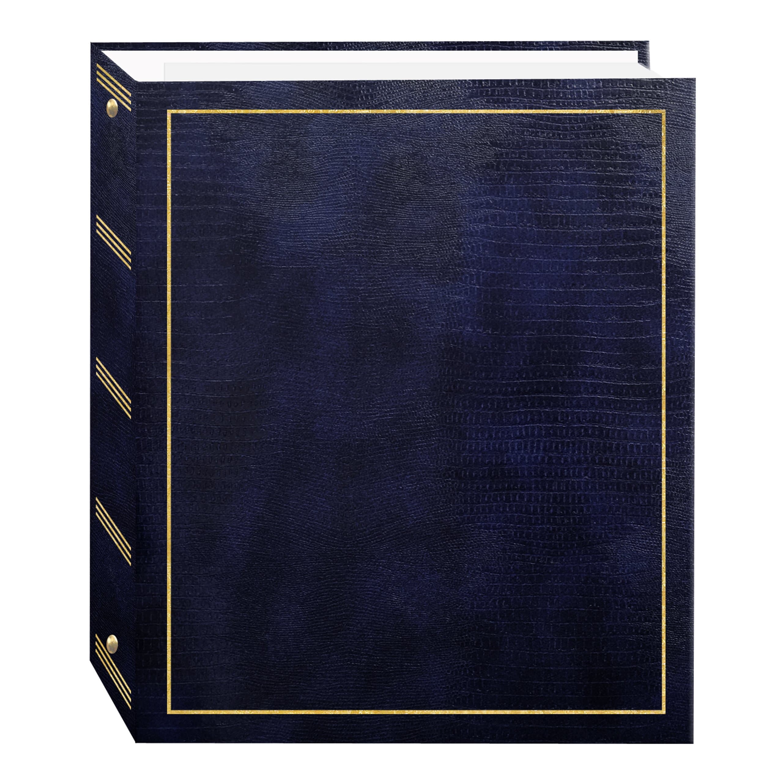 Pioneer Photo Albums Magnetic Self-Stick 3-Ring Photo Album 100 Pages (50 Sheets), Navy Blue