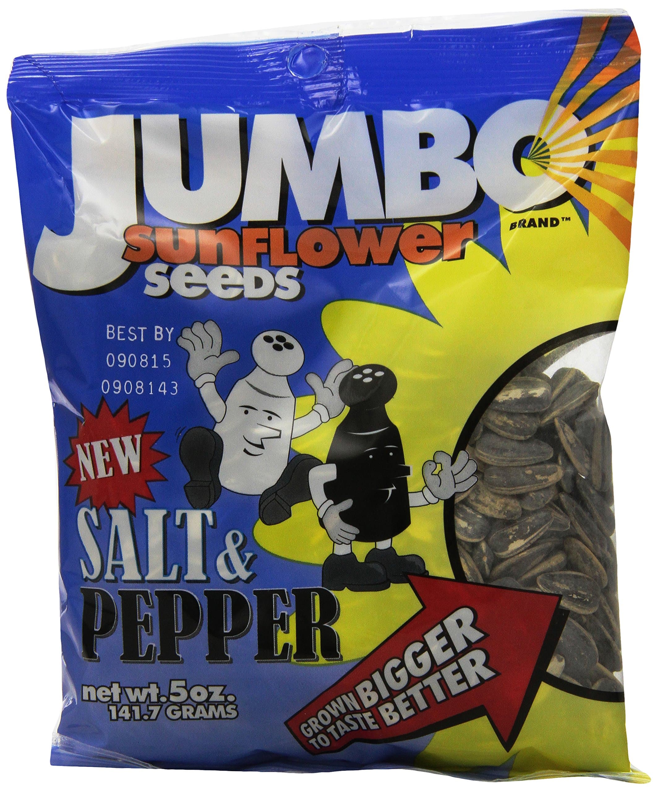 JUMBO SUNFLOWER SEEDS Sunflower Seeds, Salt and Pepper, 5-Ounce (Pack of 12)