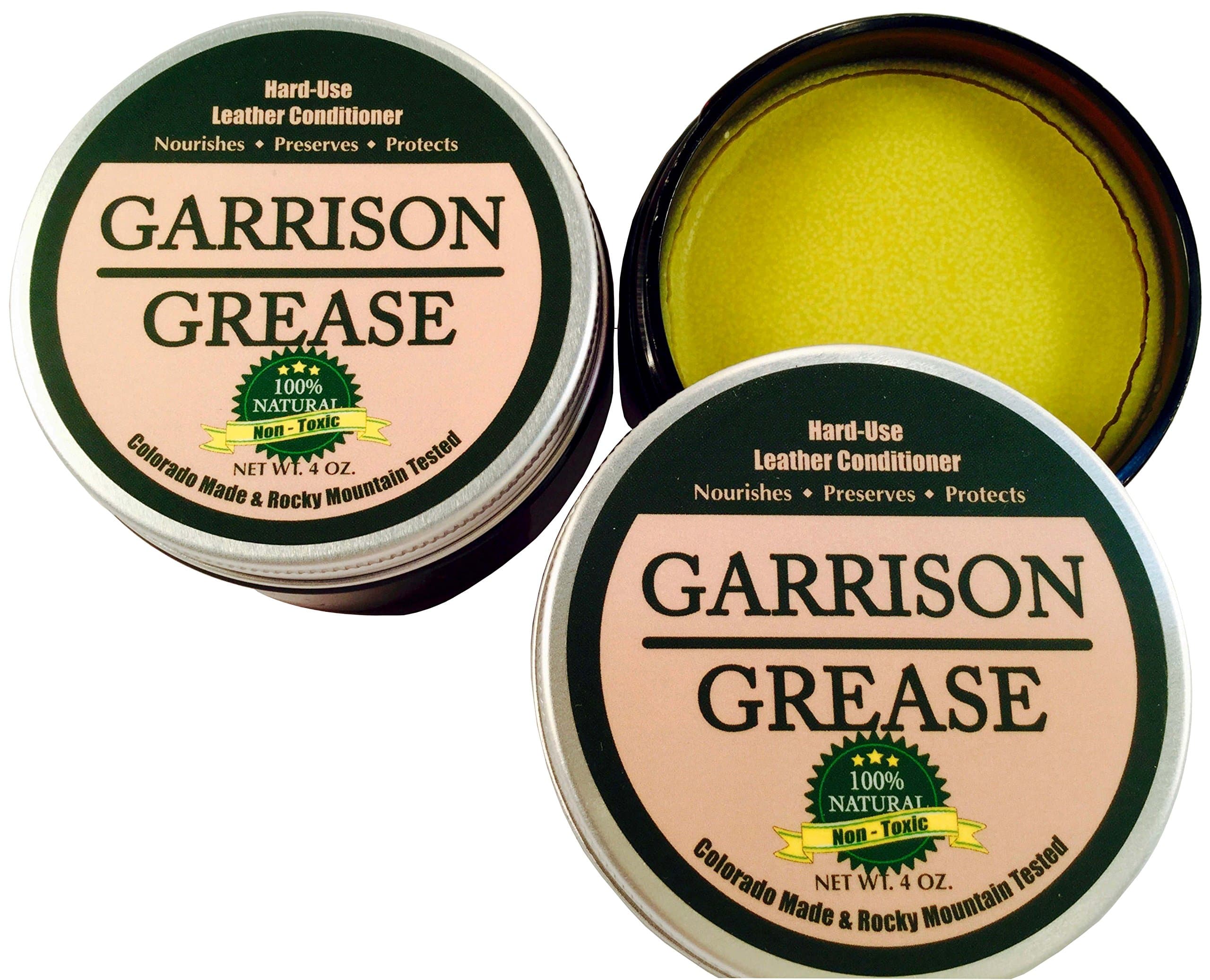 Garrison Grease Hard-Use Leather Conditioner - Nourishes - Preserves - Protects: Superior Non-Toxic Formula