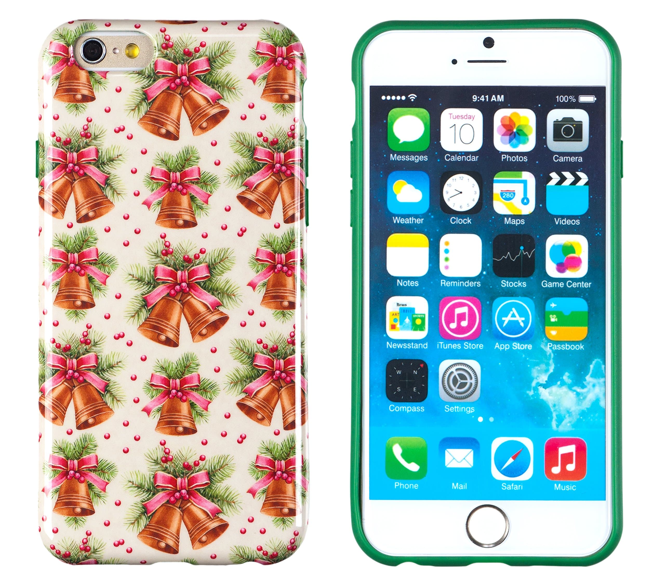 iPhone 6 Plus + Case, DandyCase Perfect Pattern *No Chip/No Peel* Flexible Slim TPU Case Cover for Apple iPhone 6 Plus (5.5" Screen) [Christmas Bells]