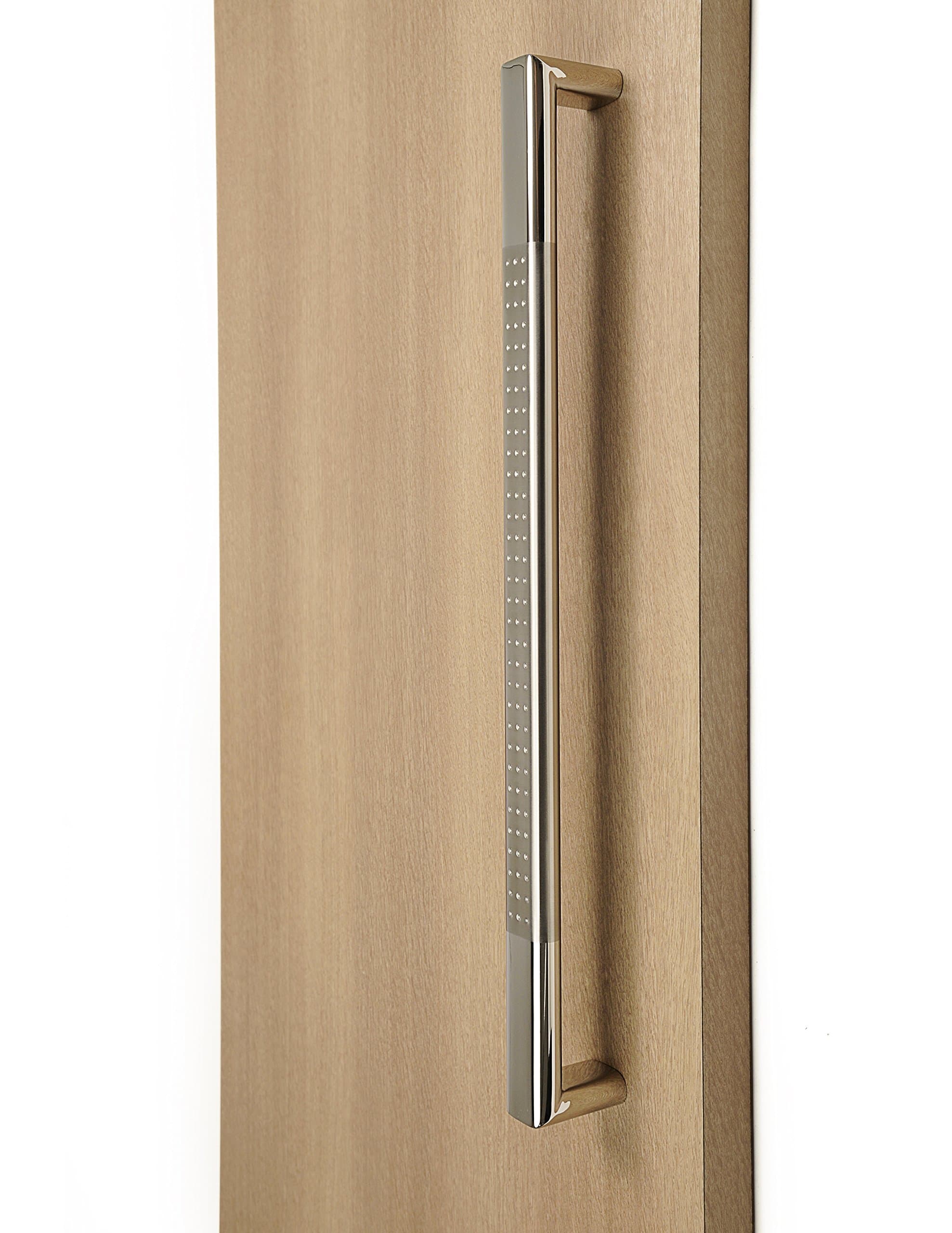 STRONGAR Modern & Contemporary 90º Pull Handle with Mitered Corners /914mm / 36 inches Push-Pull Stainless-Steel Door Handle - Satin Finish Grip and Polished ChromeEnds