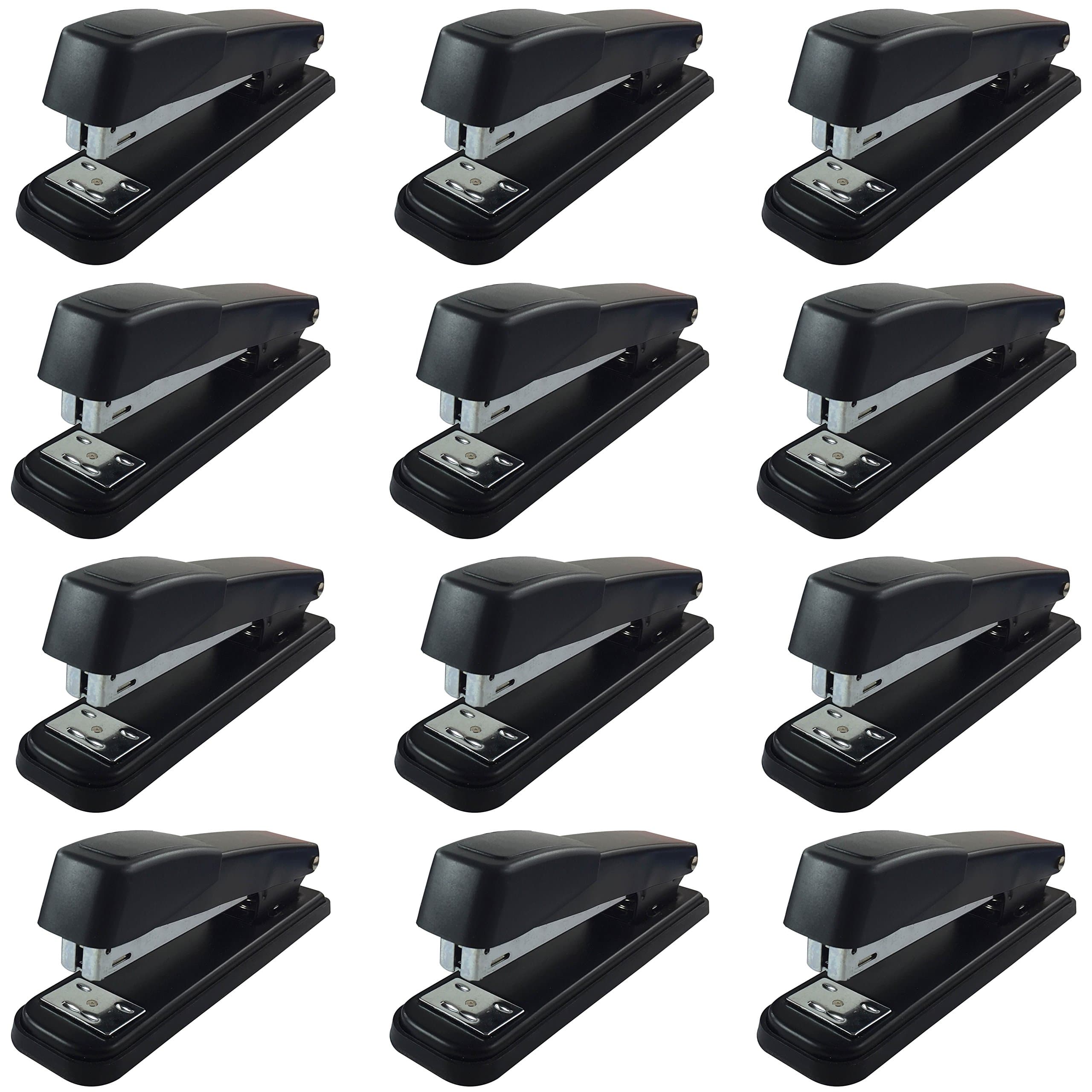 ClipcoStapler with 2000 Staples Full Desk Size Black (12-Pack)