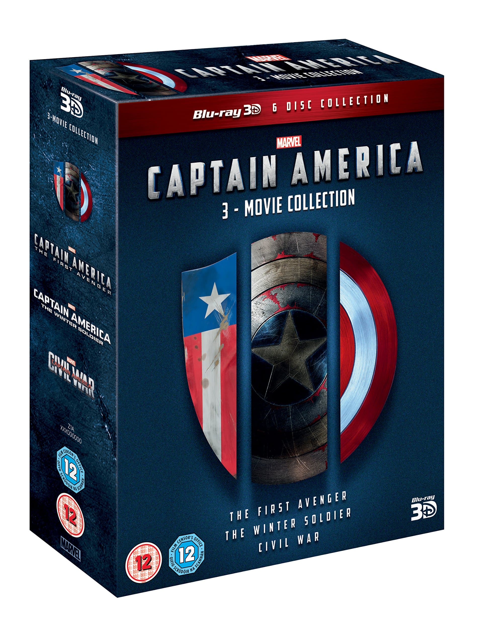 Captain America: 3-Movie Collection (Blu-ray 3D) [Region Free] [UK Import] [3D Blu-ray]