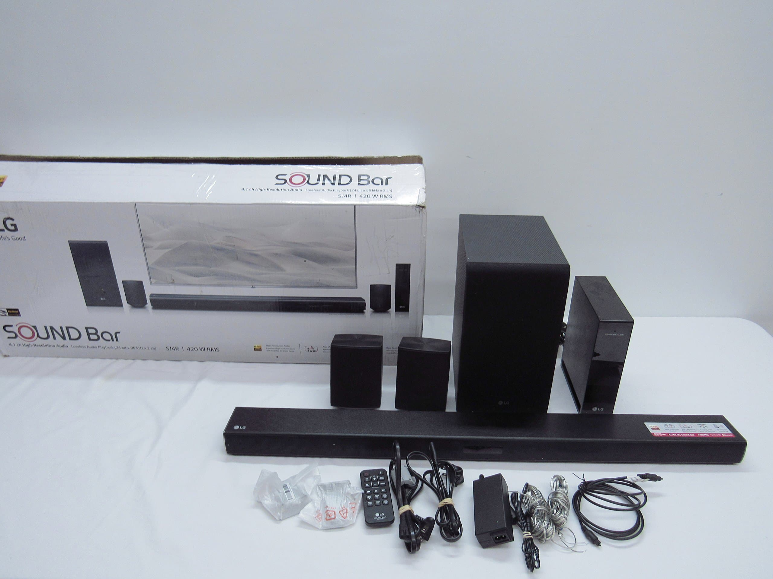 LG SJ4R 4.1 ch Sound Bar Surround System with Wireless Surround Sound Speakers