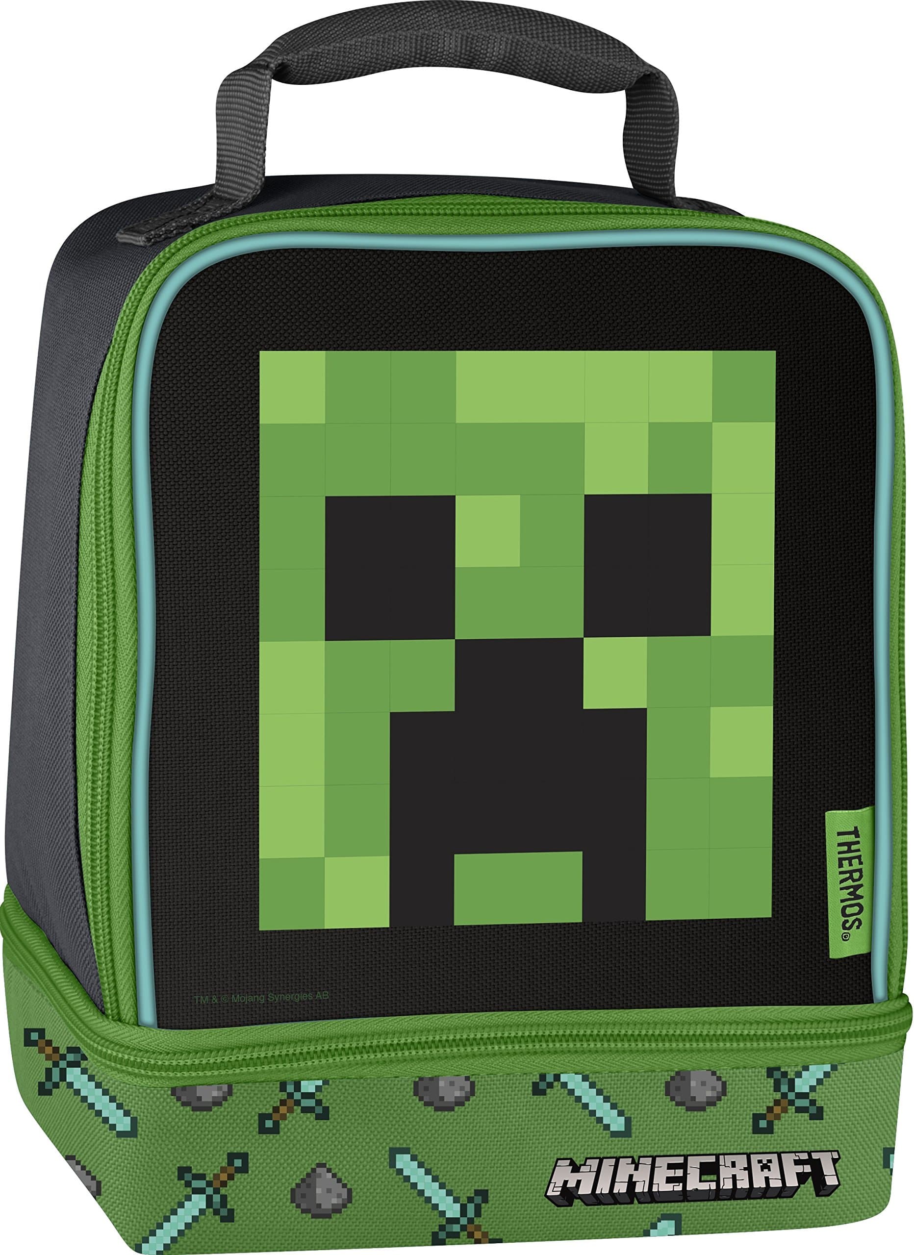 THERMOS Licensed Dual Plastic Lunch Kit, Minecraft - Creeper (Multicolour)