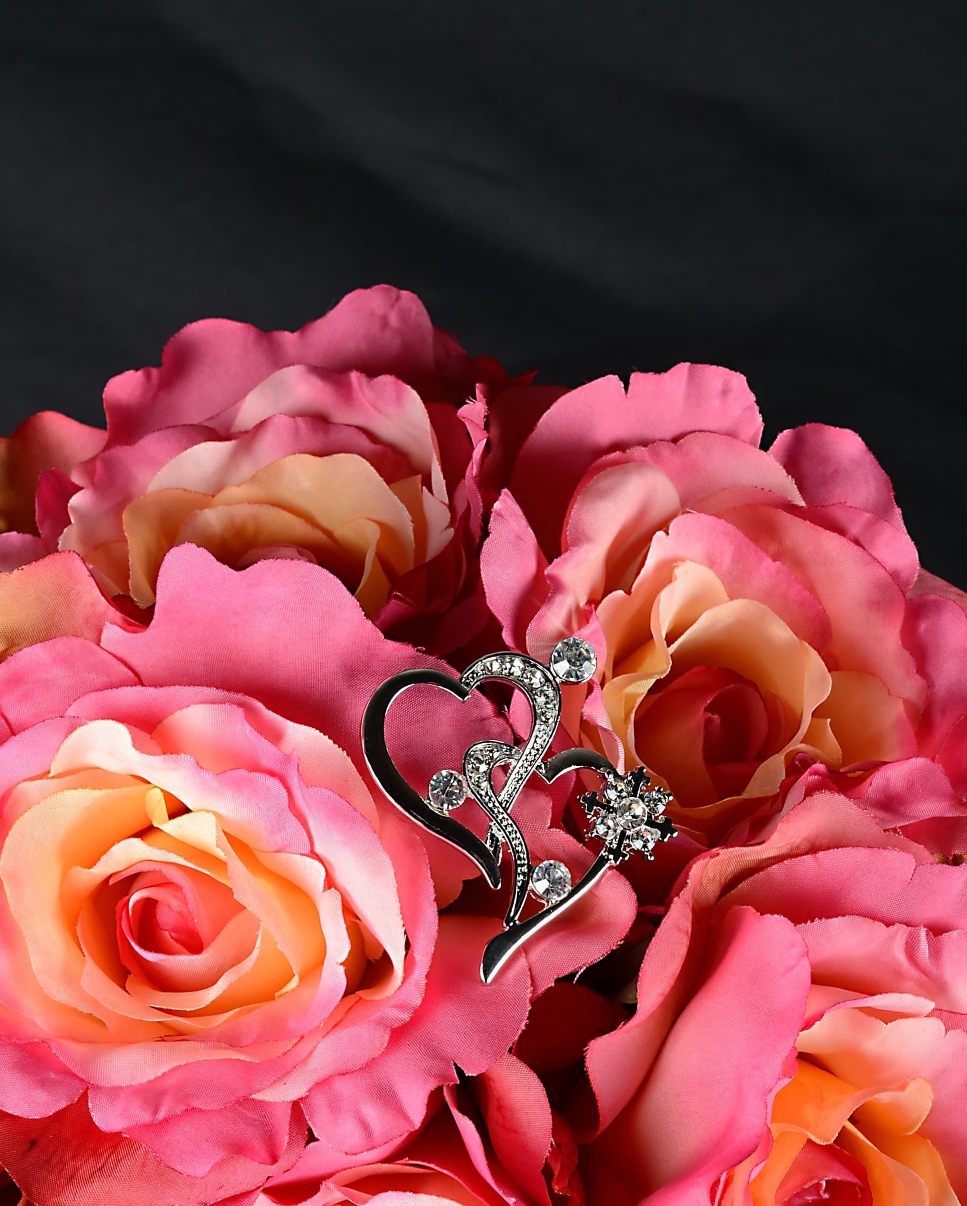 Unik Occasions Angled Double Hearts Bouquet Jewelry