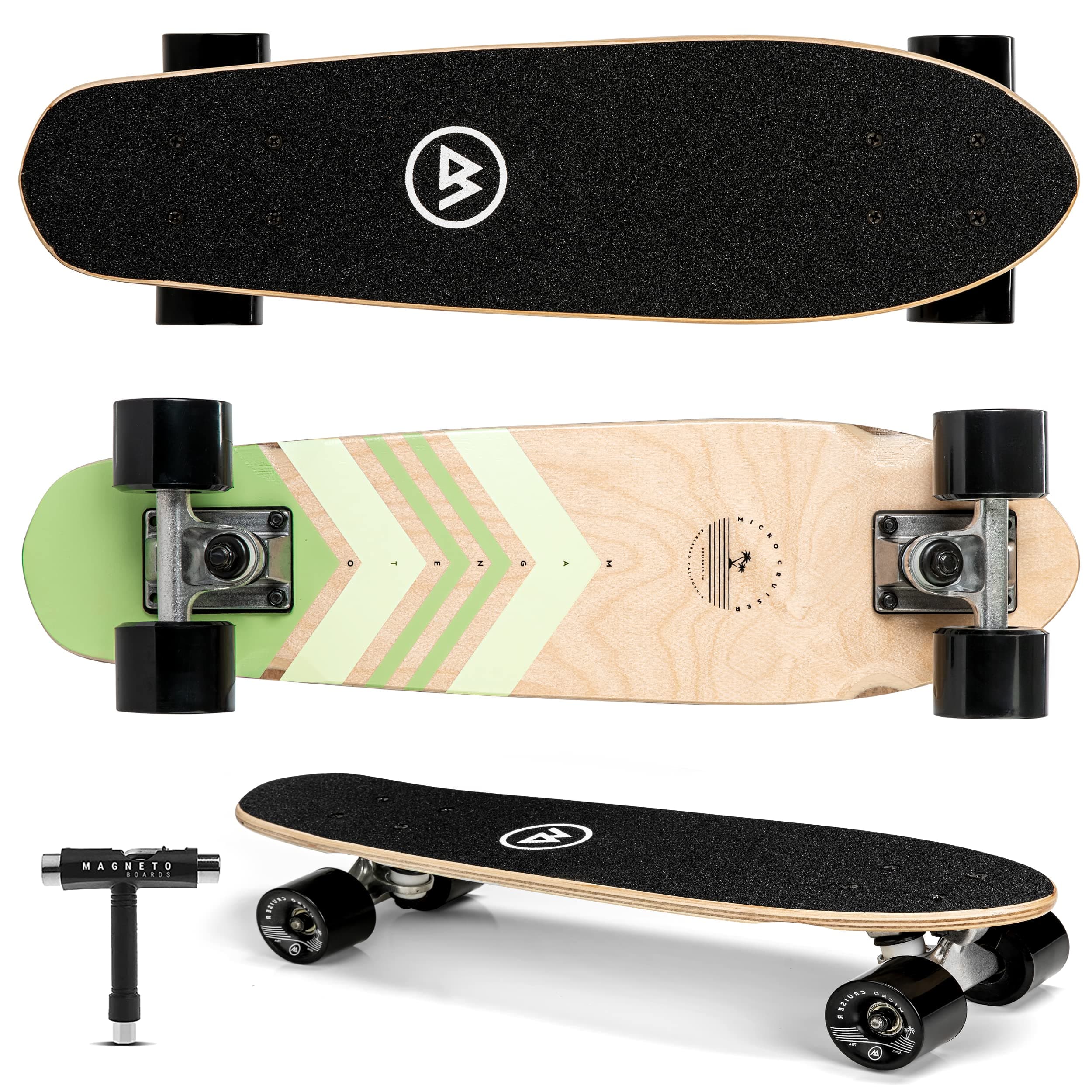 Magneto Kids Skateboard | 22+ in(L) by 6+ in(W) | Maple 7-ply Deck | Assembled