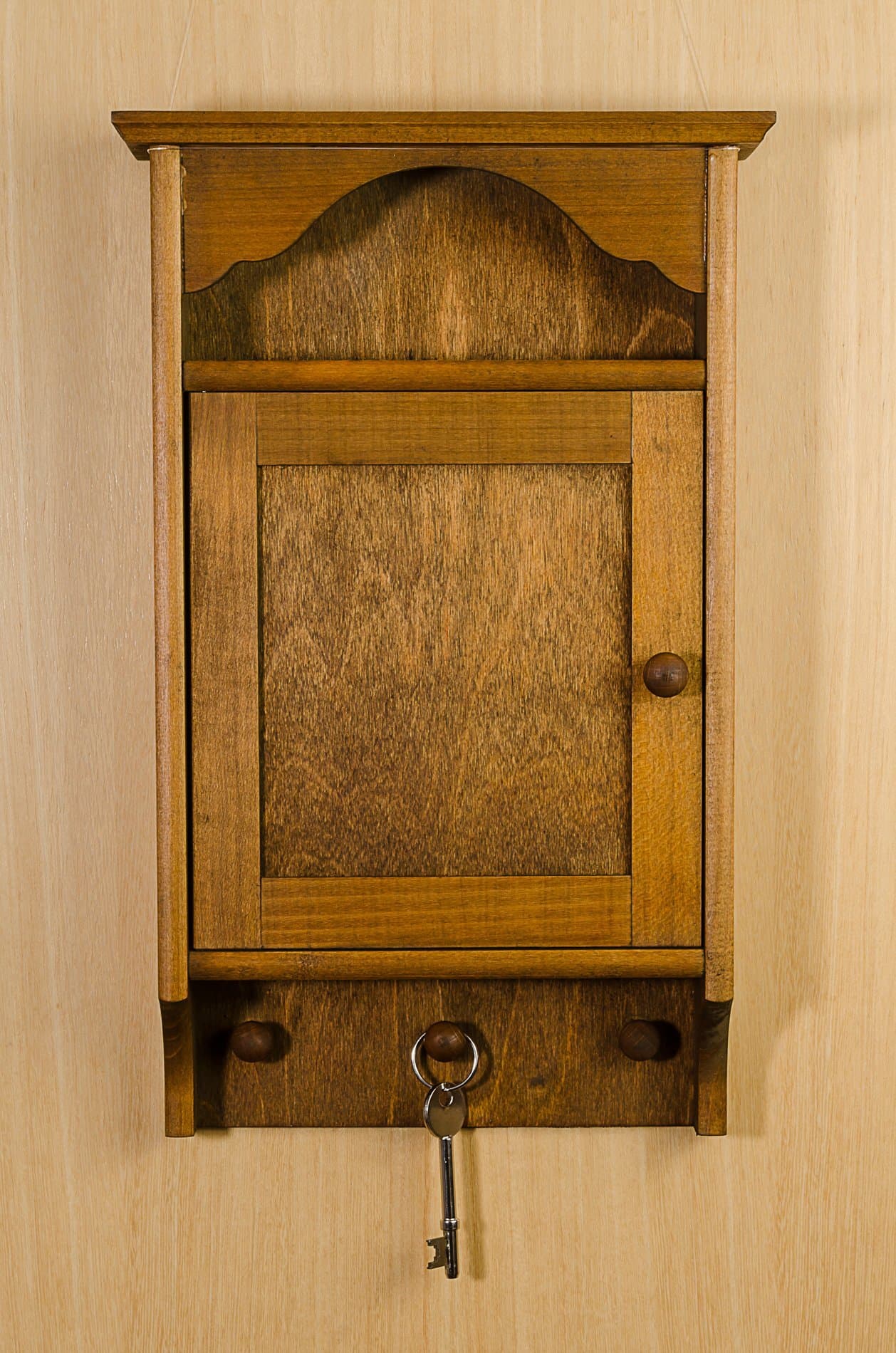 Light Brown 3 KNOBS 6 KEYS HOUSE Hanger Holder Hooks Cabinet