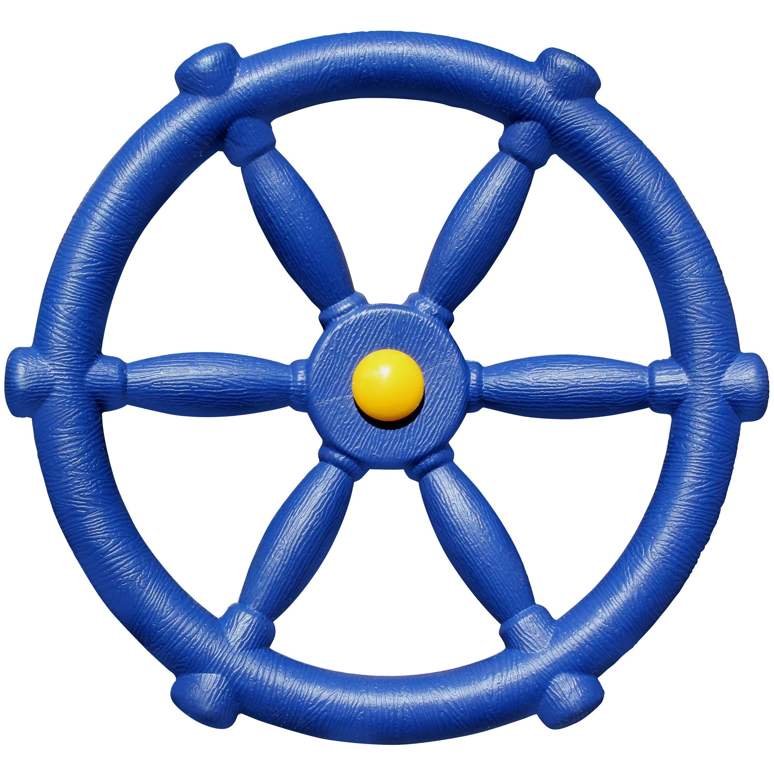 Pirate Ship Wheel for Kids - Toy Steering Wheel for Treehouse, Outdoor Playhouse, Backyard Playset or Swing Set - Playground Accessories & Attachments (Blue)