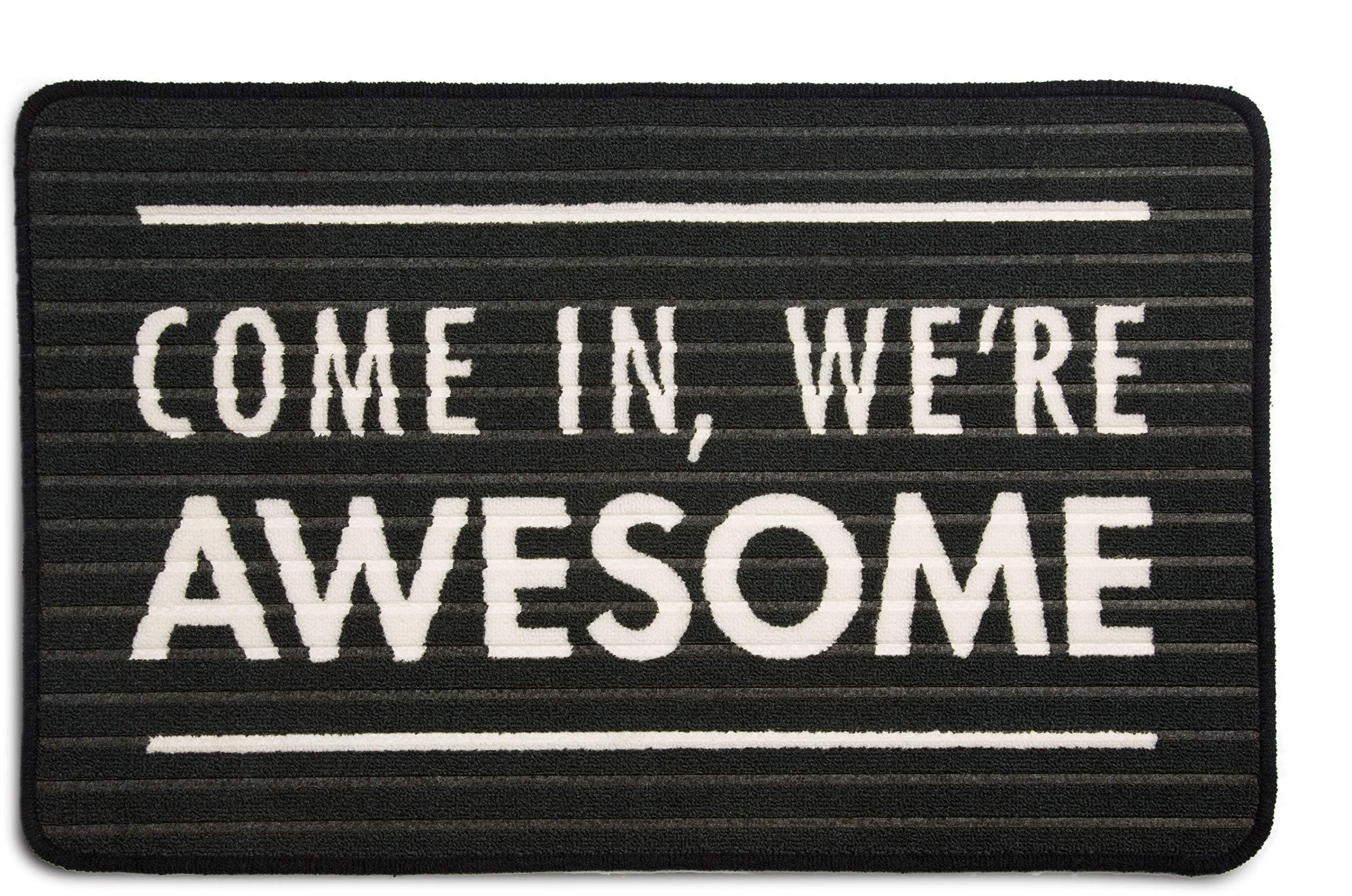 Pavilion Gift Company door mat, Black, White , 27.5" x 17.75" , 72248