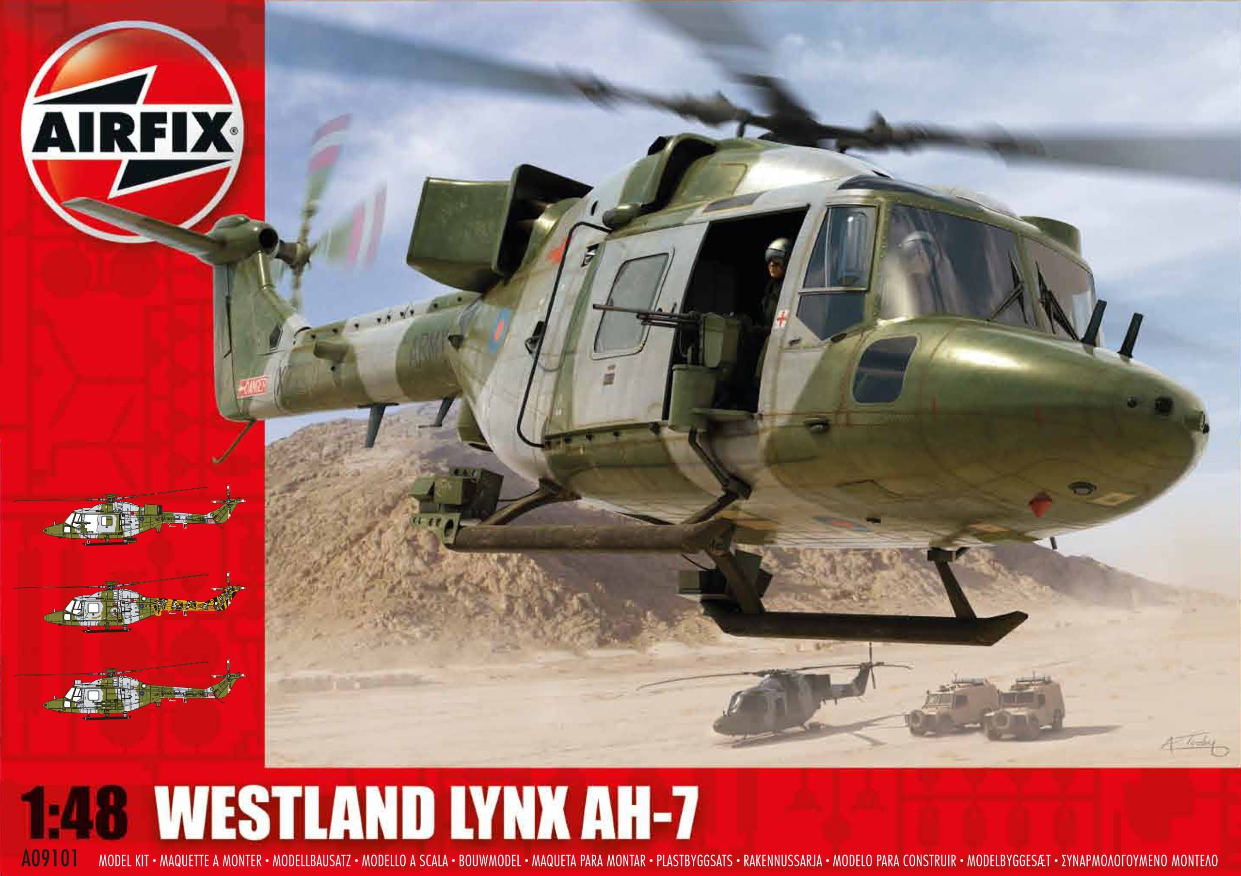 Airfix A09101 Westland Army Lynx AH1-7 1:48 Scale Series 9 Plastic Model Kit