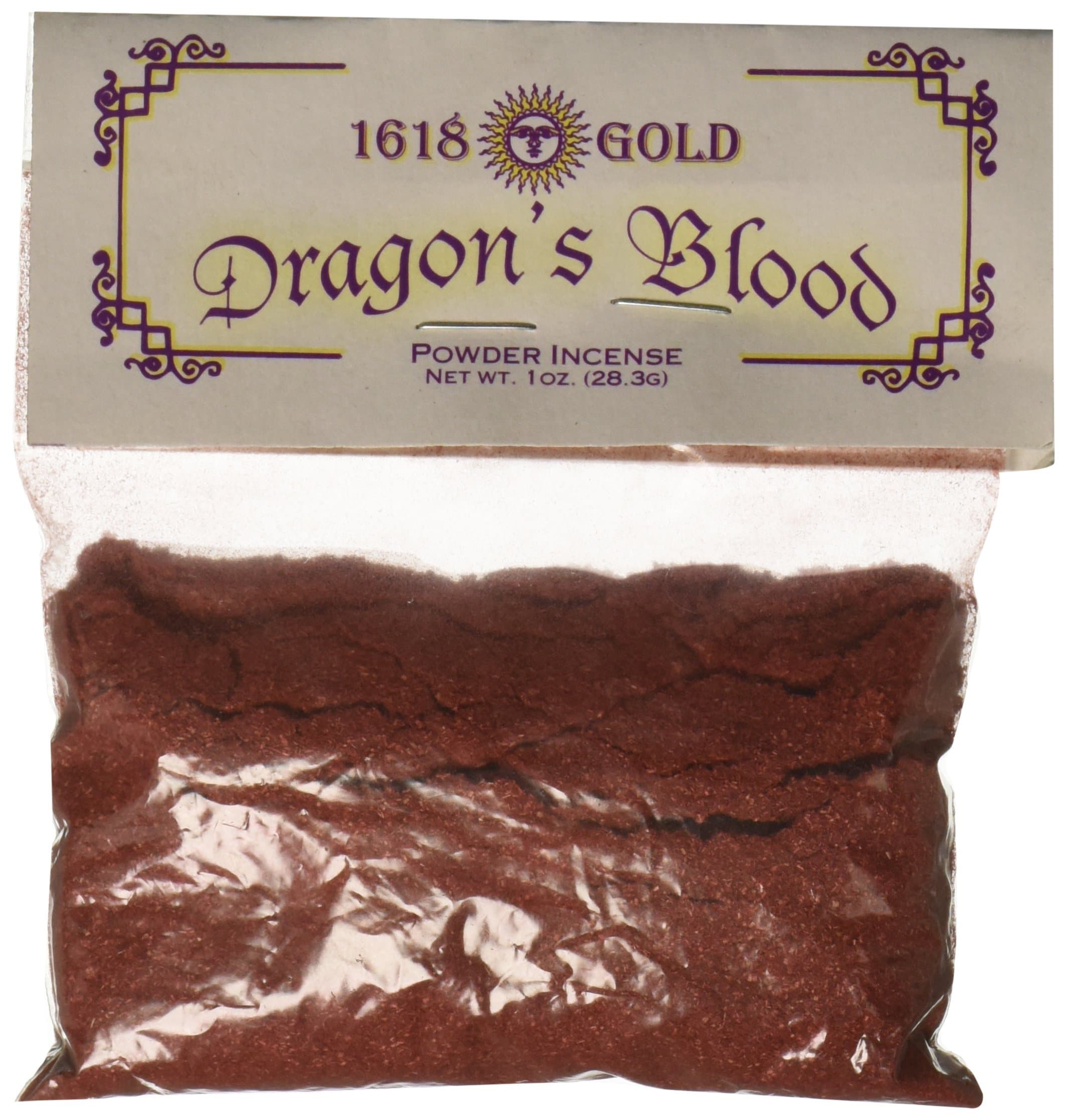 1 X Dragons Blood Powder Incense 1618 Gold