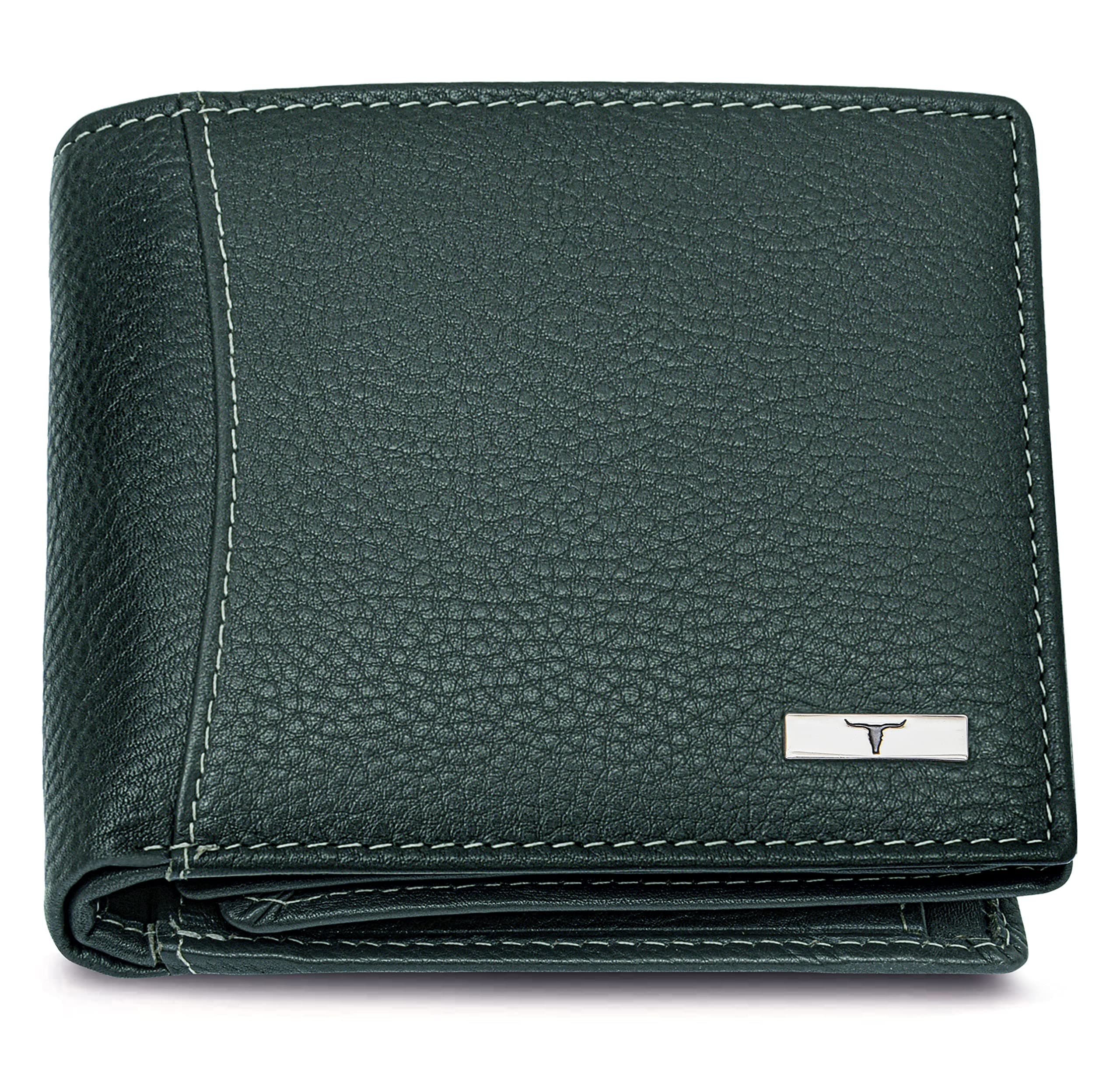 Oliver Green Leather Wallet For Men, 6 Card Slot, Green, Contemporary