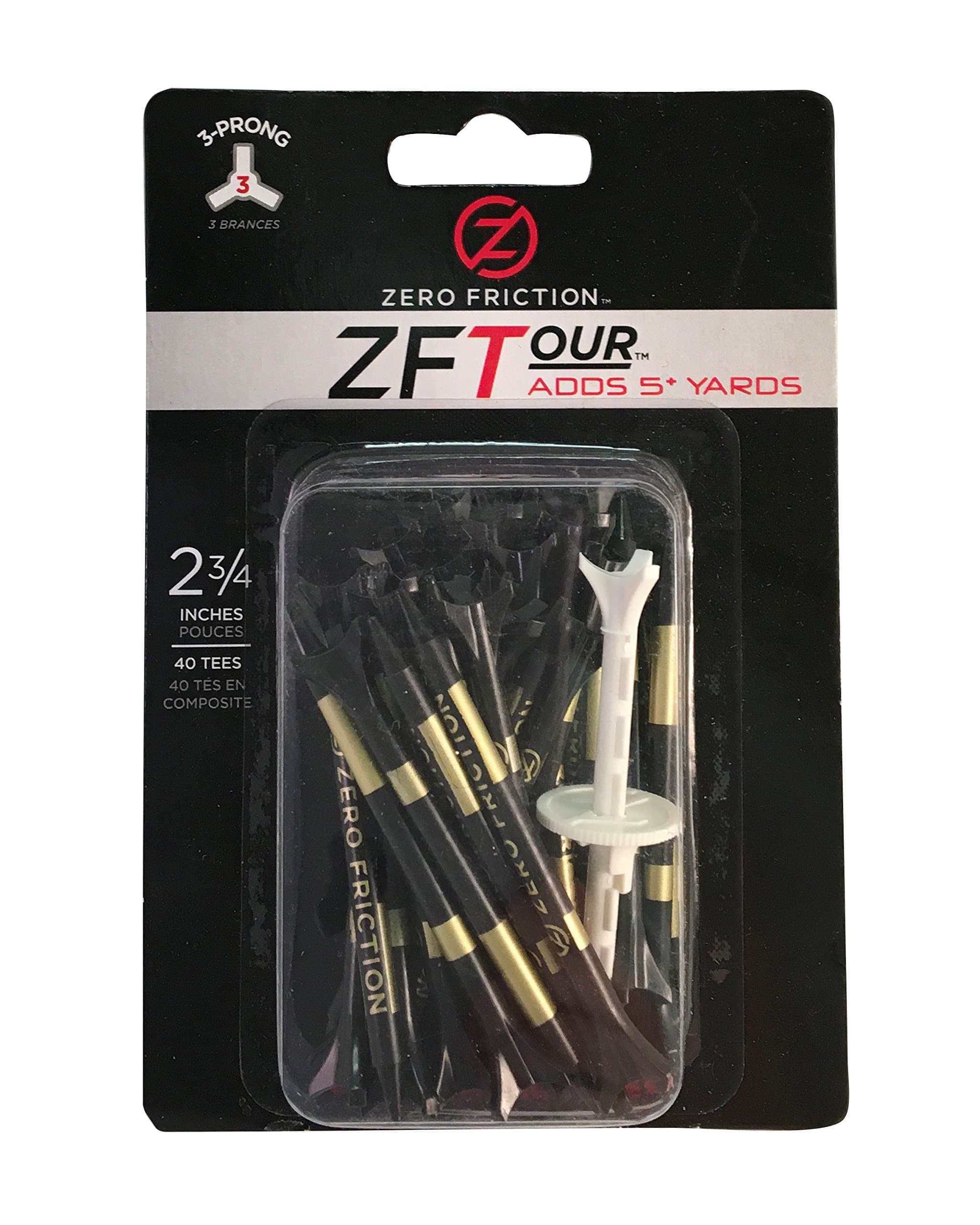Zero Friction Performance Golf Tees 50 2 3/4" Black NEW