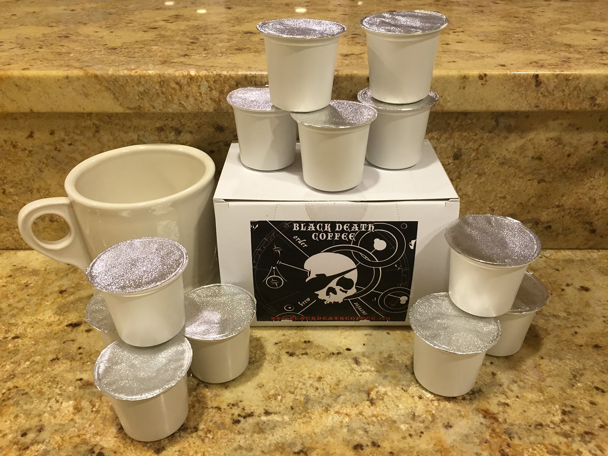 Black Death Coffee Dark Roast Single Serve Capsules for Keurig K-Cup Brewers, 12 Count, 100% SATISFACTION GUARANTEE