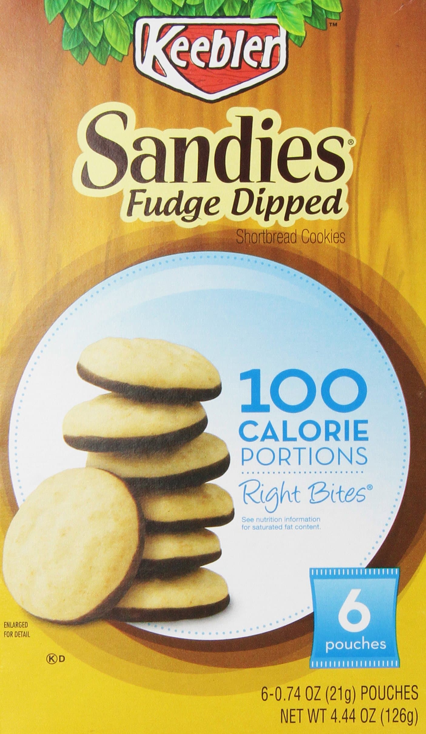 Right Bites Sandies Fudge Dipped, 4.44-Ounce (Pack of 6)