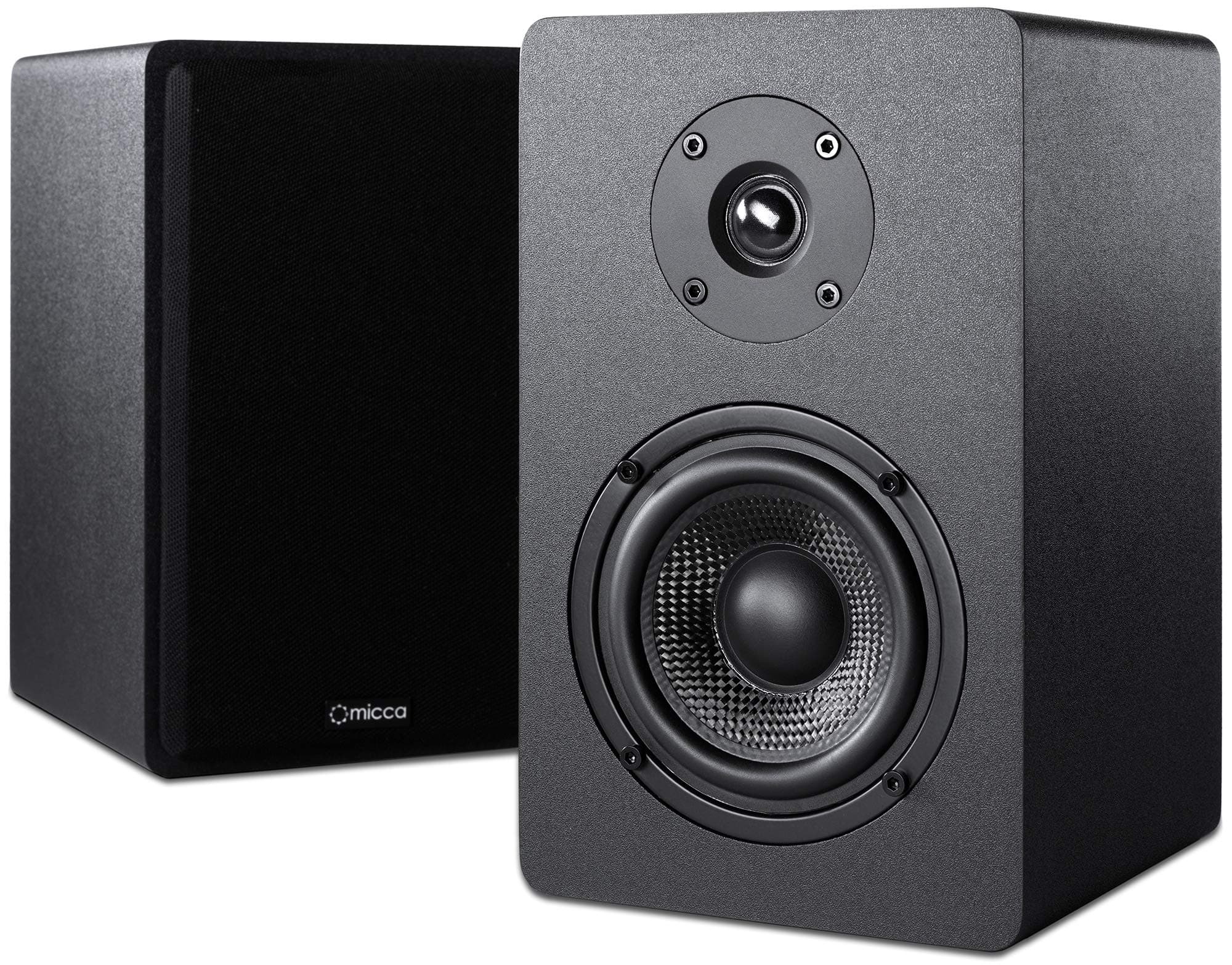 PB42X Powered Bookshelf Speakers, 30-Watt RMS Power, Active Near Field Studio Monitors, 2-Way (Black, Pair)