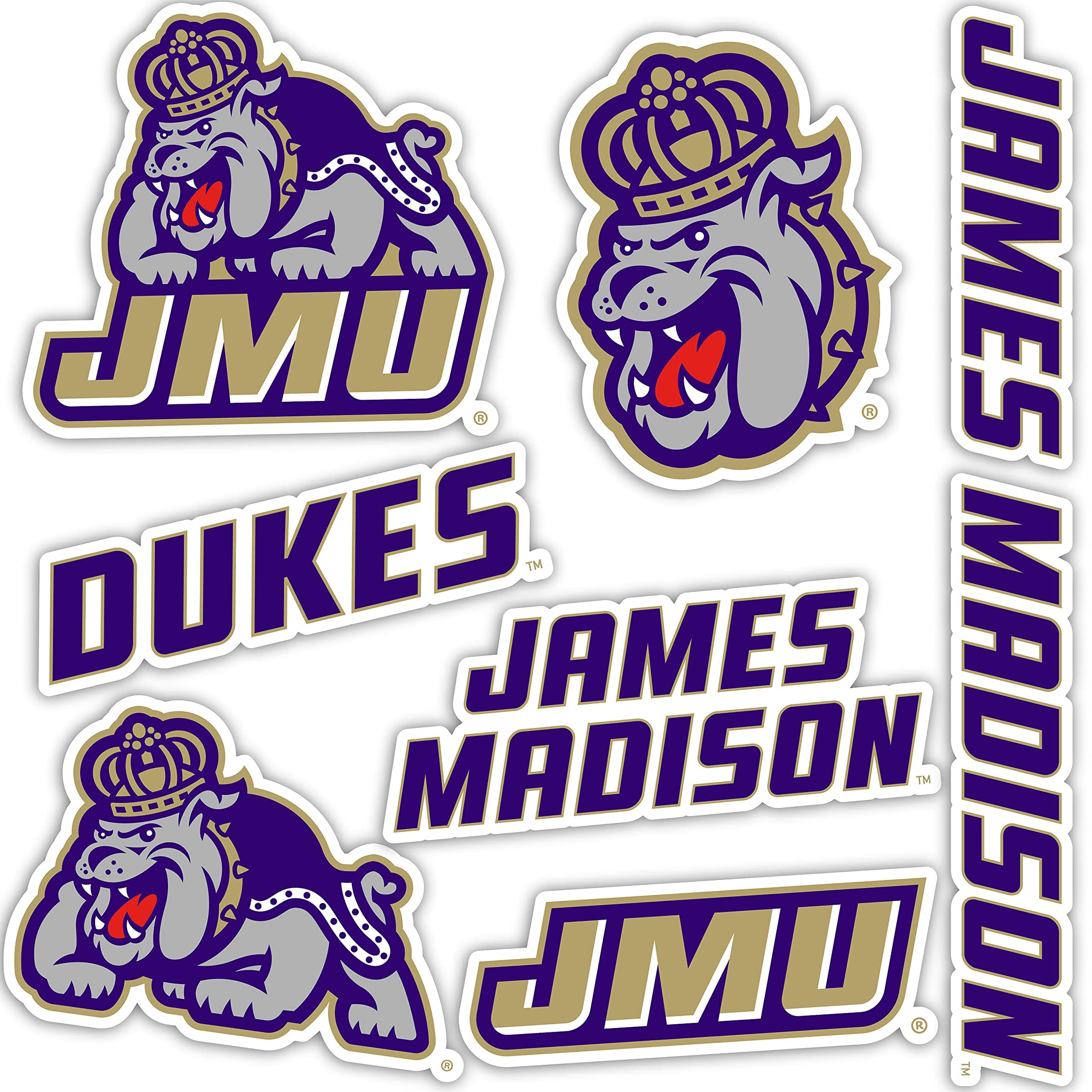James Madison University Full Sheet Sticker Vinyl Decal Laptop Water Bottle Car Scrapbook (Full Sheet)