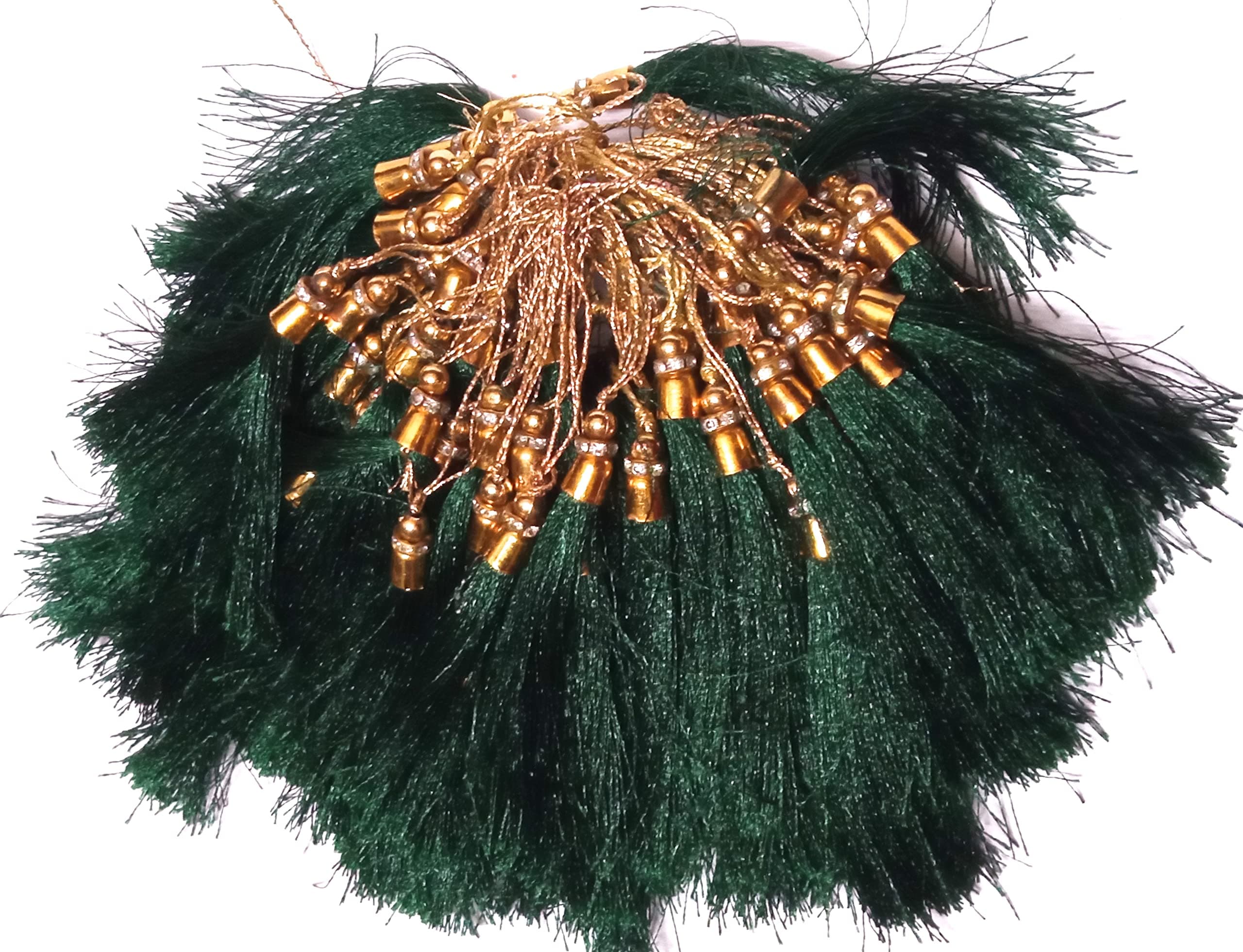 Healthy Life Kuchu & Tassels for Sarees, kuchulu for Sarees, Silky Thread Tassel Charms for Craft Good for You to DIY Pendant Pack of 12 pcs 6pair (Magestic green12)