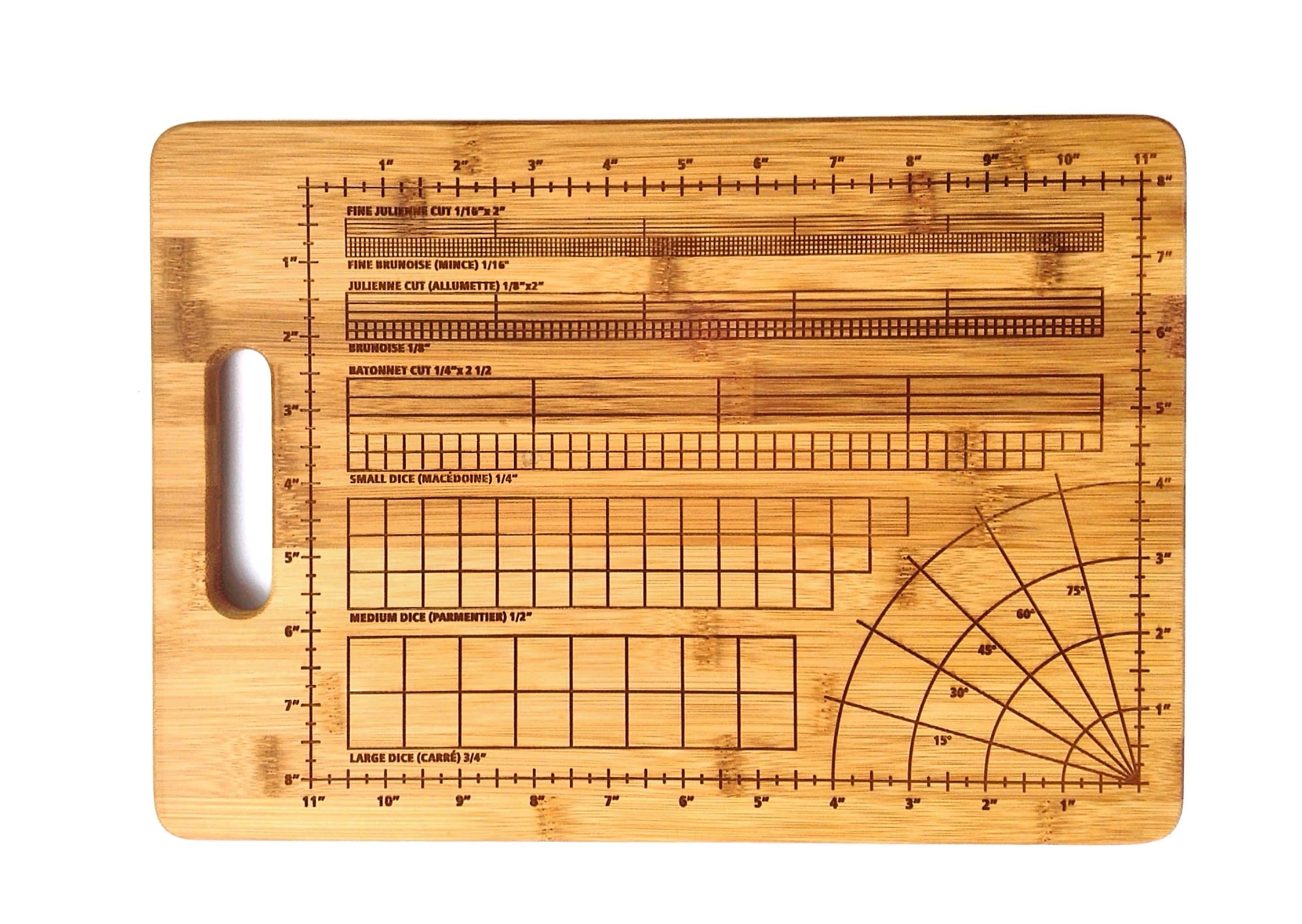 The Precision Cutting Board, for the Perfectionist Chef, 9.75 x 13.75 in. Bamboo Wood