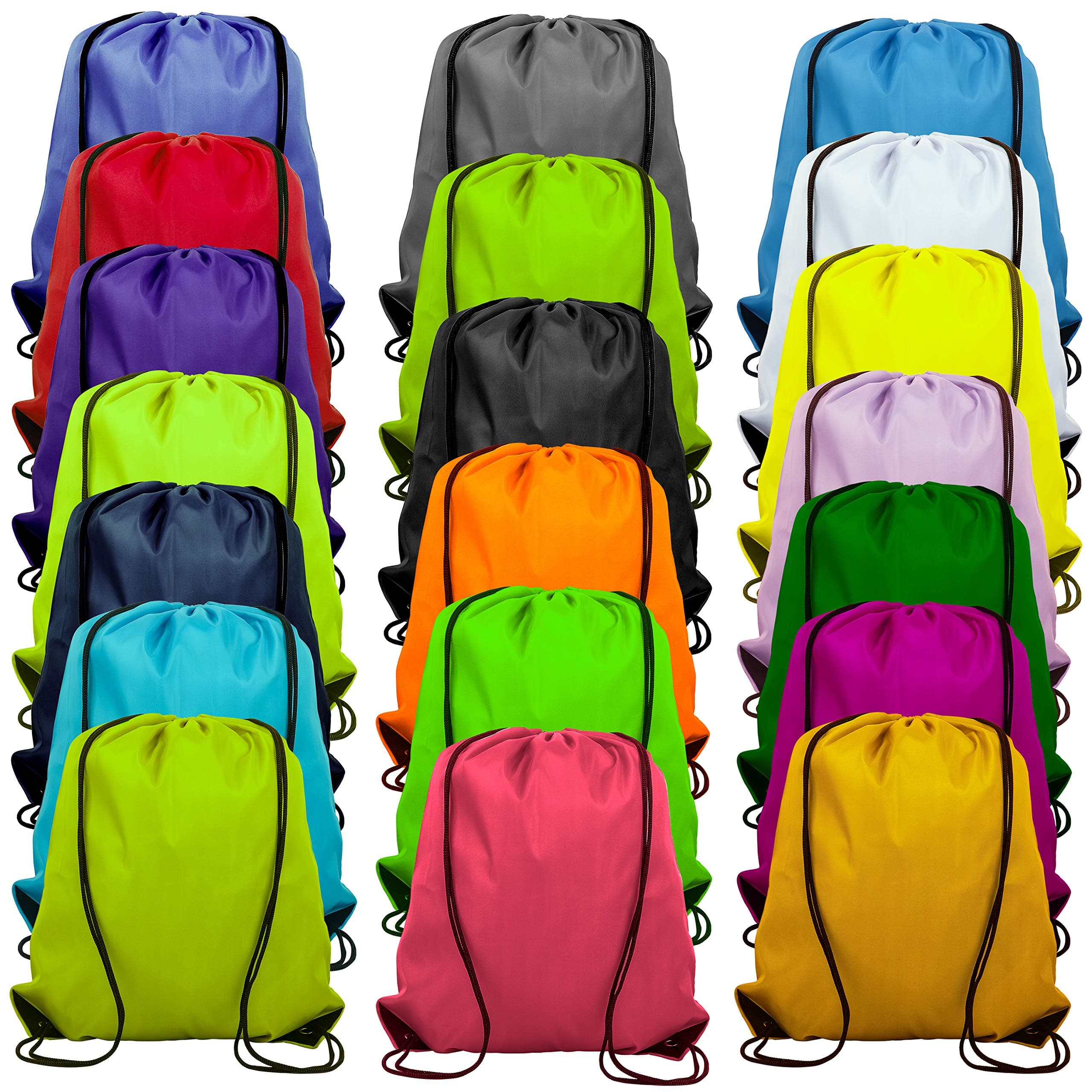 20 Colors Drawstring Backpack Bags Sack Pack Cinch Tote Sport Storage Polyester Bag for Gym Traveling