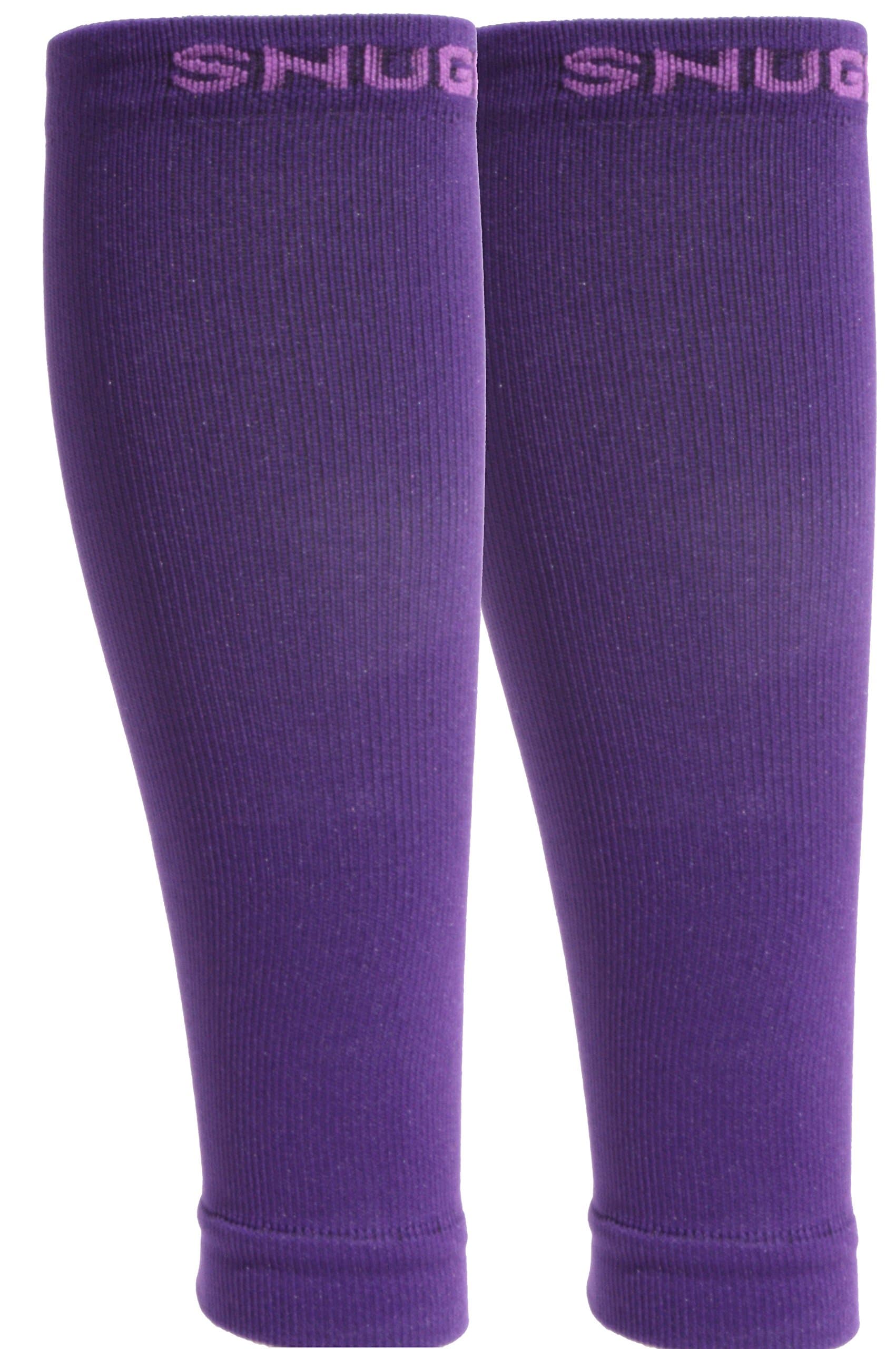 SnugFx Calf Compression Sleeves 20-25mmHg - Best for Varicose Veins, Increased Circulation, reduce swelling. Great for Nurses, Runners, and Travel - 1 Pair Men or Women 1 Size Purple