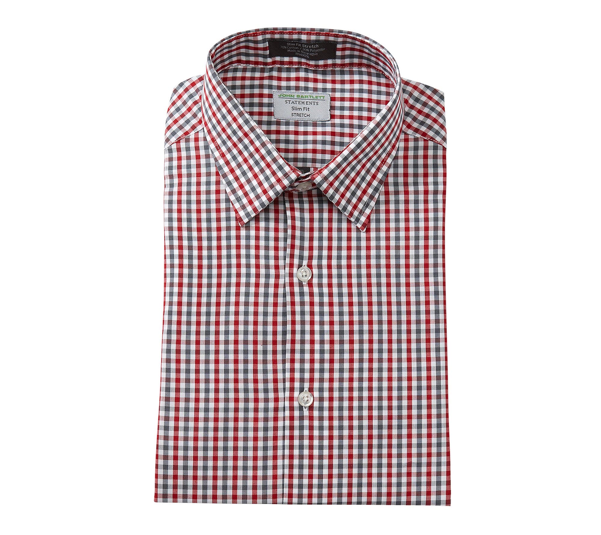 John Bartlett Statements Men's Check Long Sleeve Dress Shirt 17 34/35