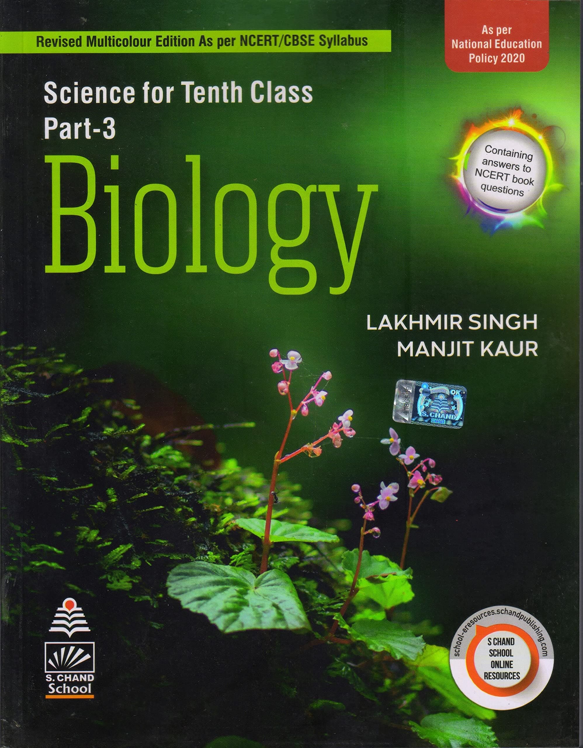 Science For Class 10 Part-3 Biology By Lakhmir Singh (2022-2023 Examination) Paperback 1 January 2022 [Paperback] Lakhmir Singh Manjit Kaur Unknown Binding – 1 January 2022
