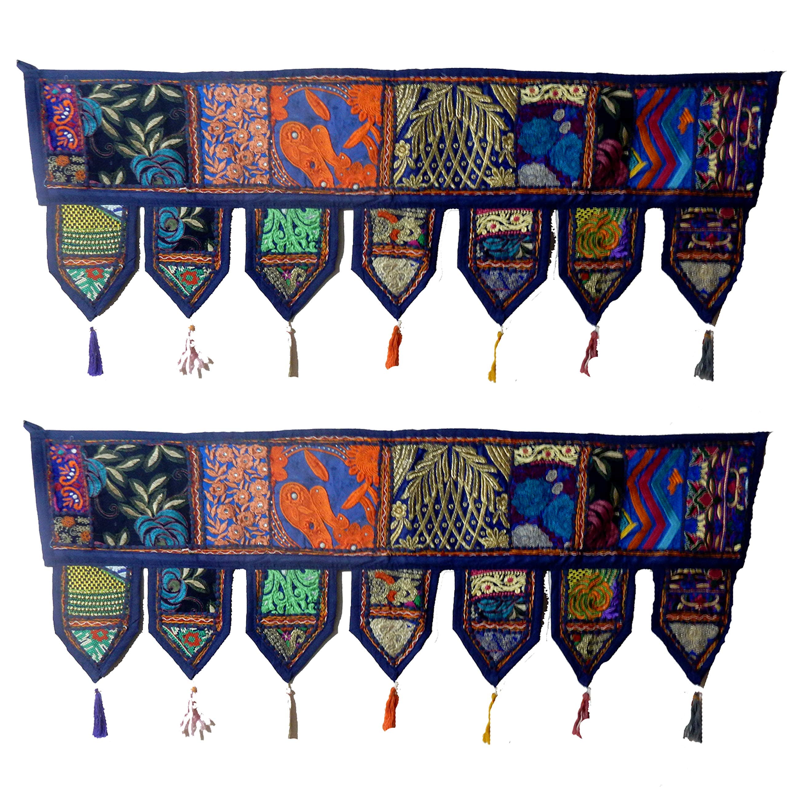 Set 2 Iving Room Vintage Door Hanging Embroidery Door Hanging khambhadia Patchwork Vintage Topper toran