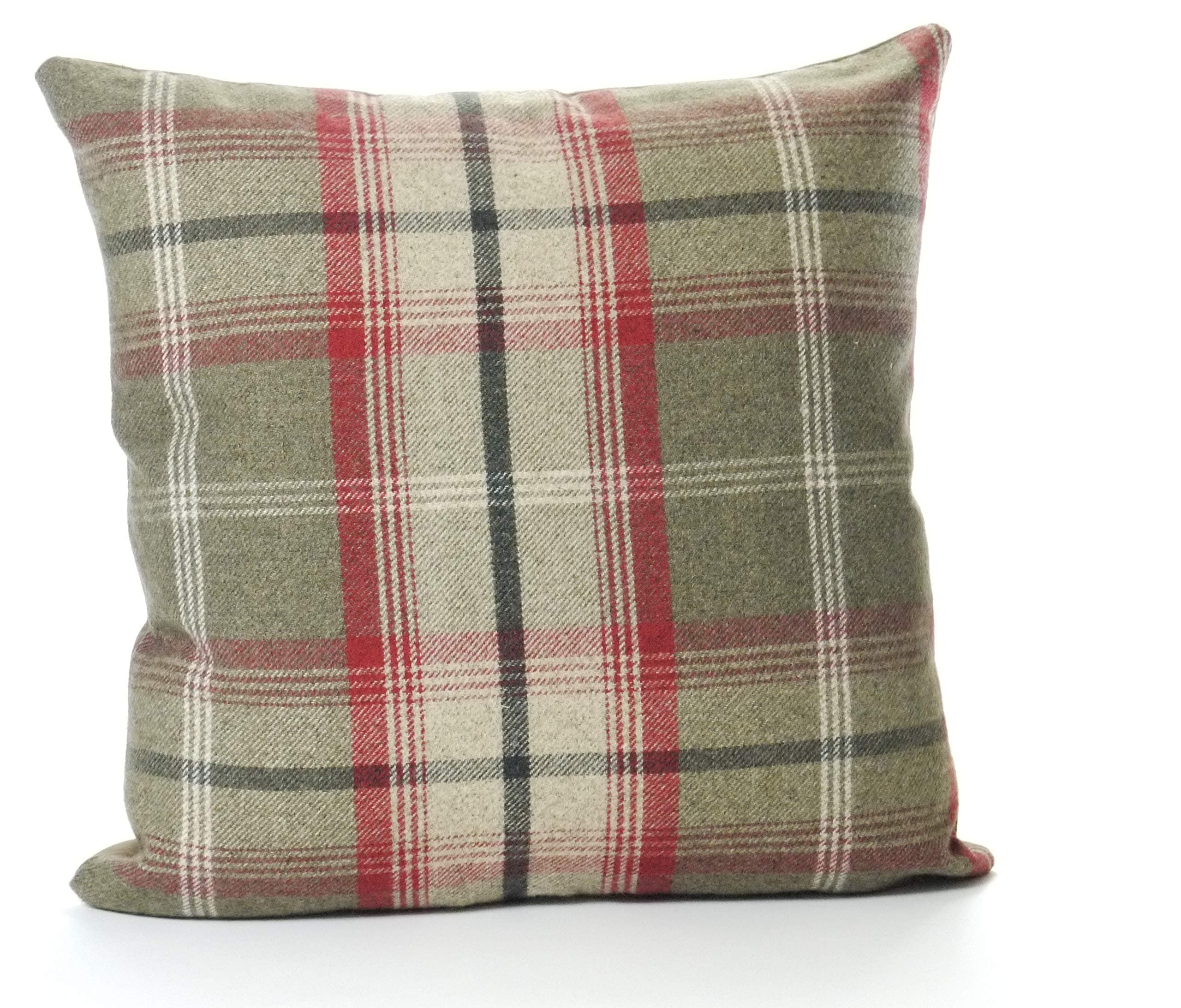 Cuthbert and Black Large Highland Mist Tartan 22in x 22in Cushion Cover in Red