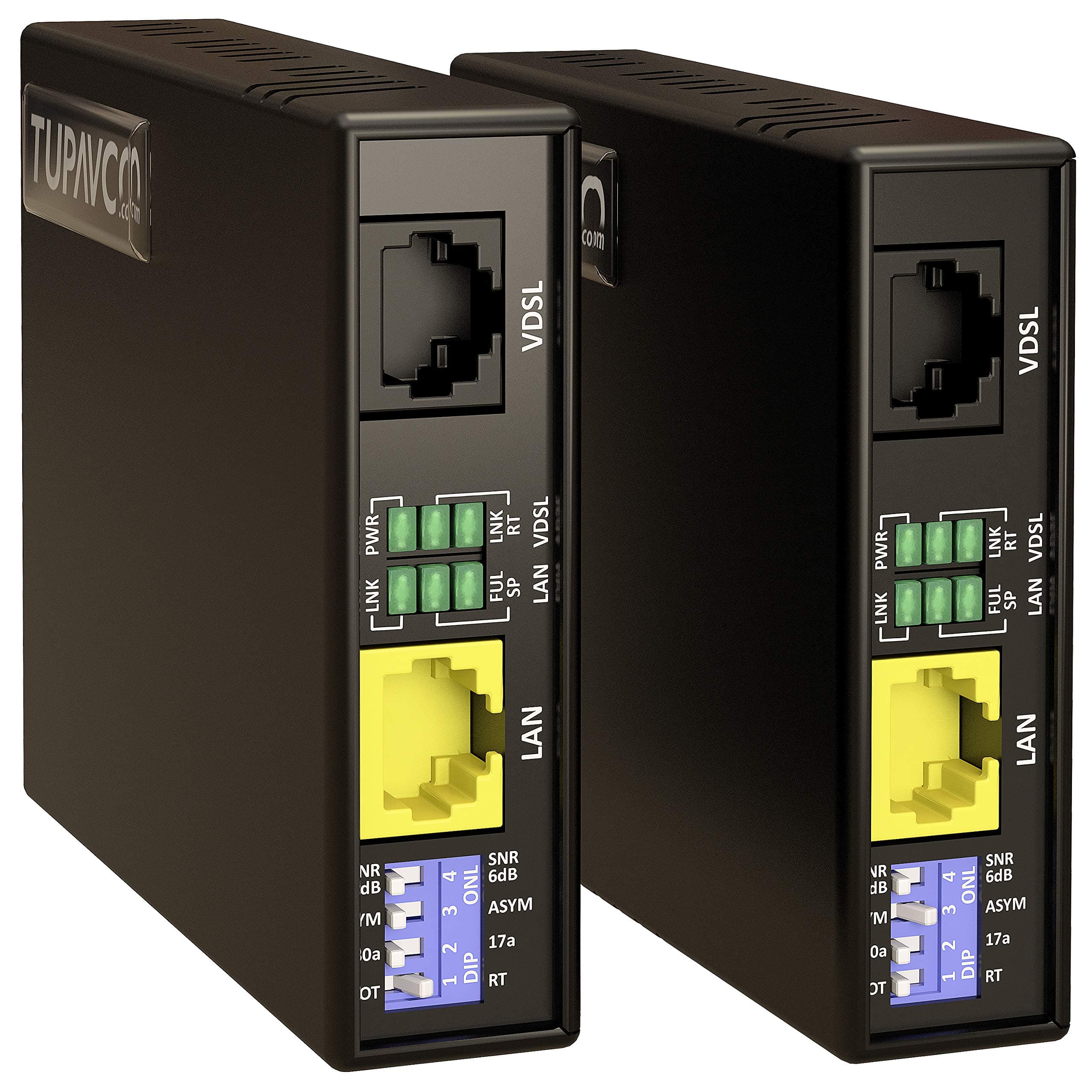 Ethernet Extender Kit - Network Cable Extension up to 7000ft (Plug & Play, Also Works with Phone Cable or Twisted Copper Wire) Tupavco TEX-100