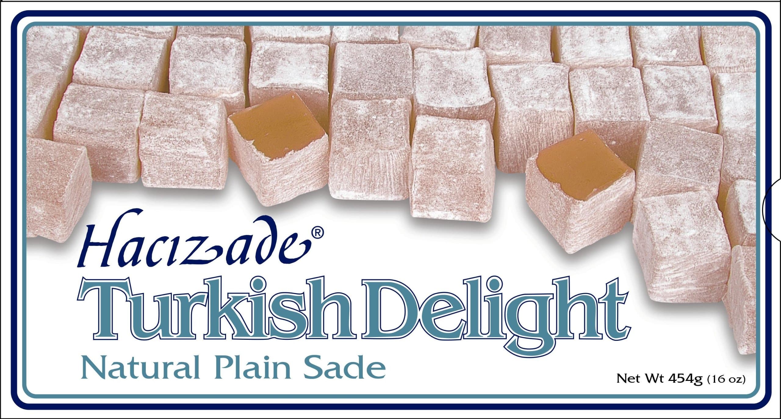 Hacizade Turkish Delight, Natural Plain, 16 Ounce