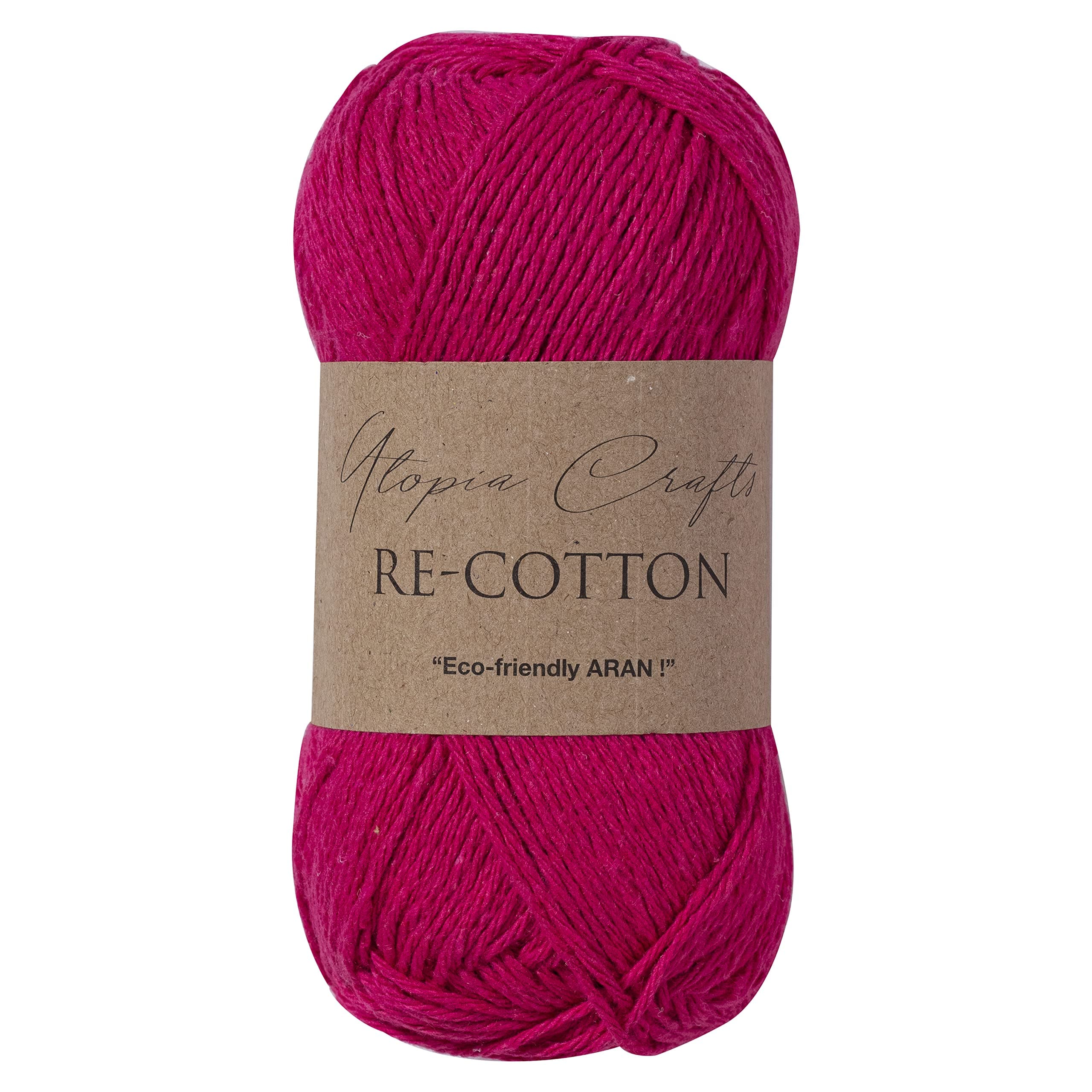 Utopia Crafts Re-Cotton Knitting Yarn, 100g (Rose Red), 5060967569250