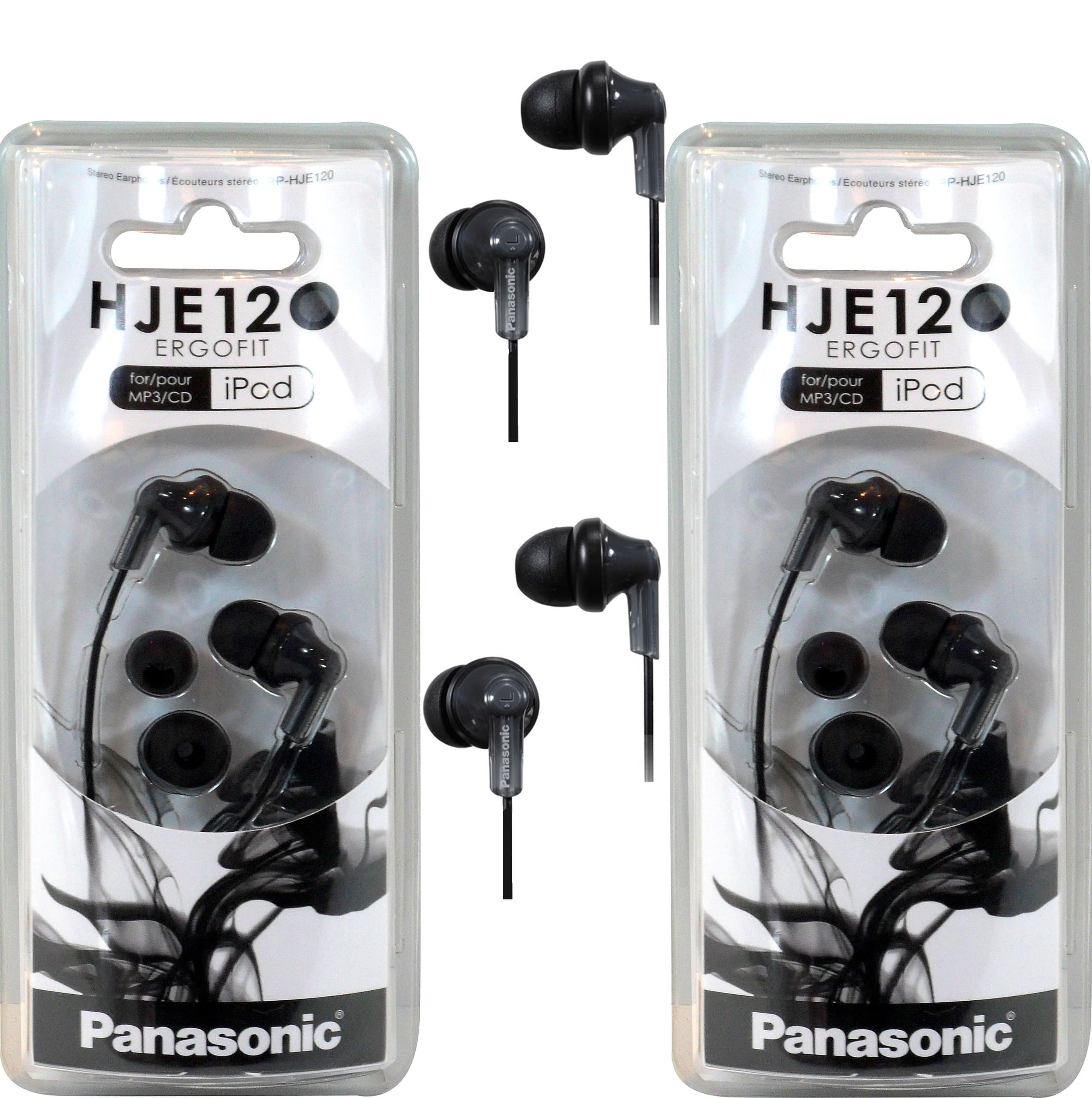 Panasonic RPHJE120 in-Ear Headphone, (2 Pack, Black)