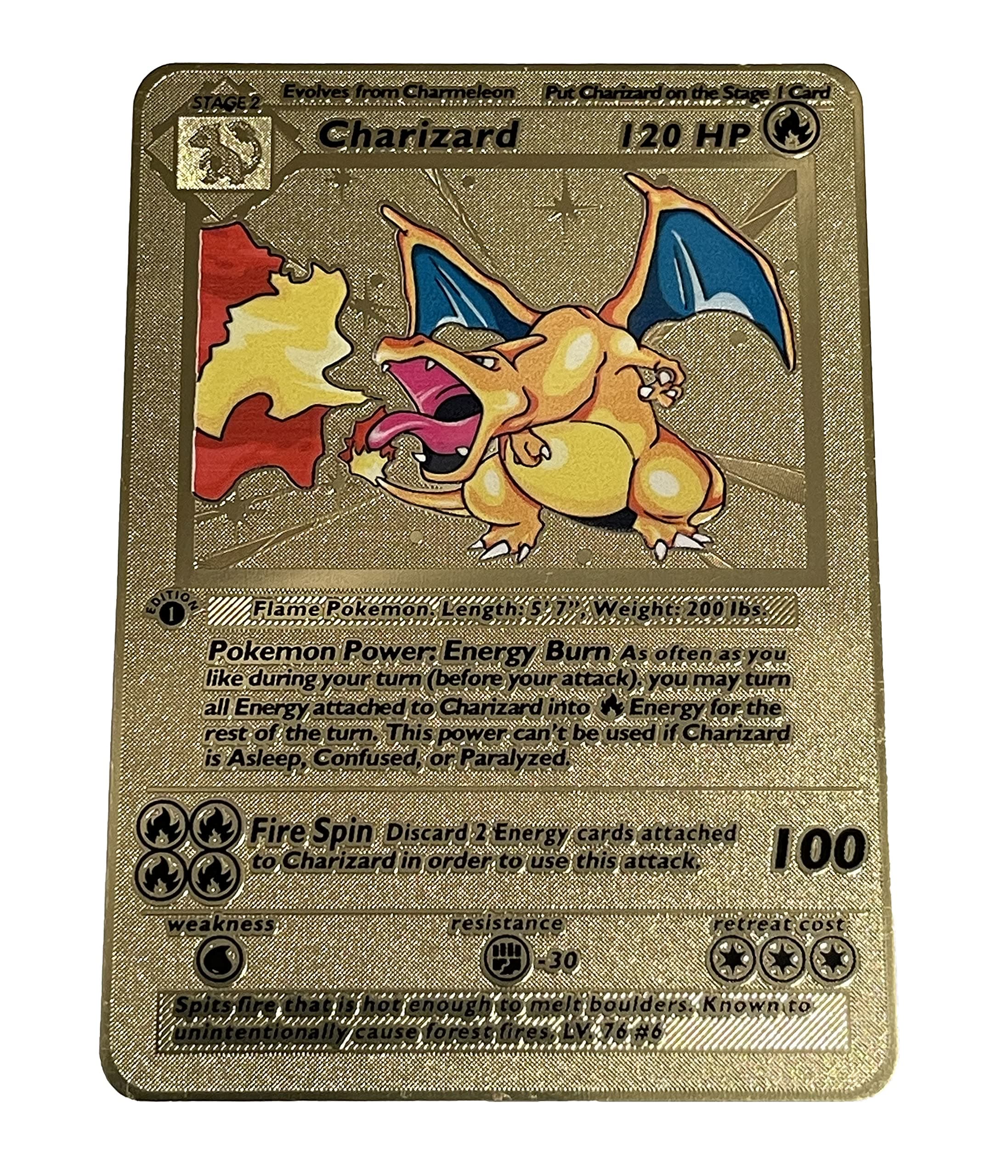 Nintendo / Game Freak Gold Charizard 1st Edition Metal Collectible Card - Limited Supply