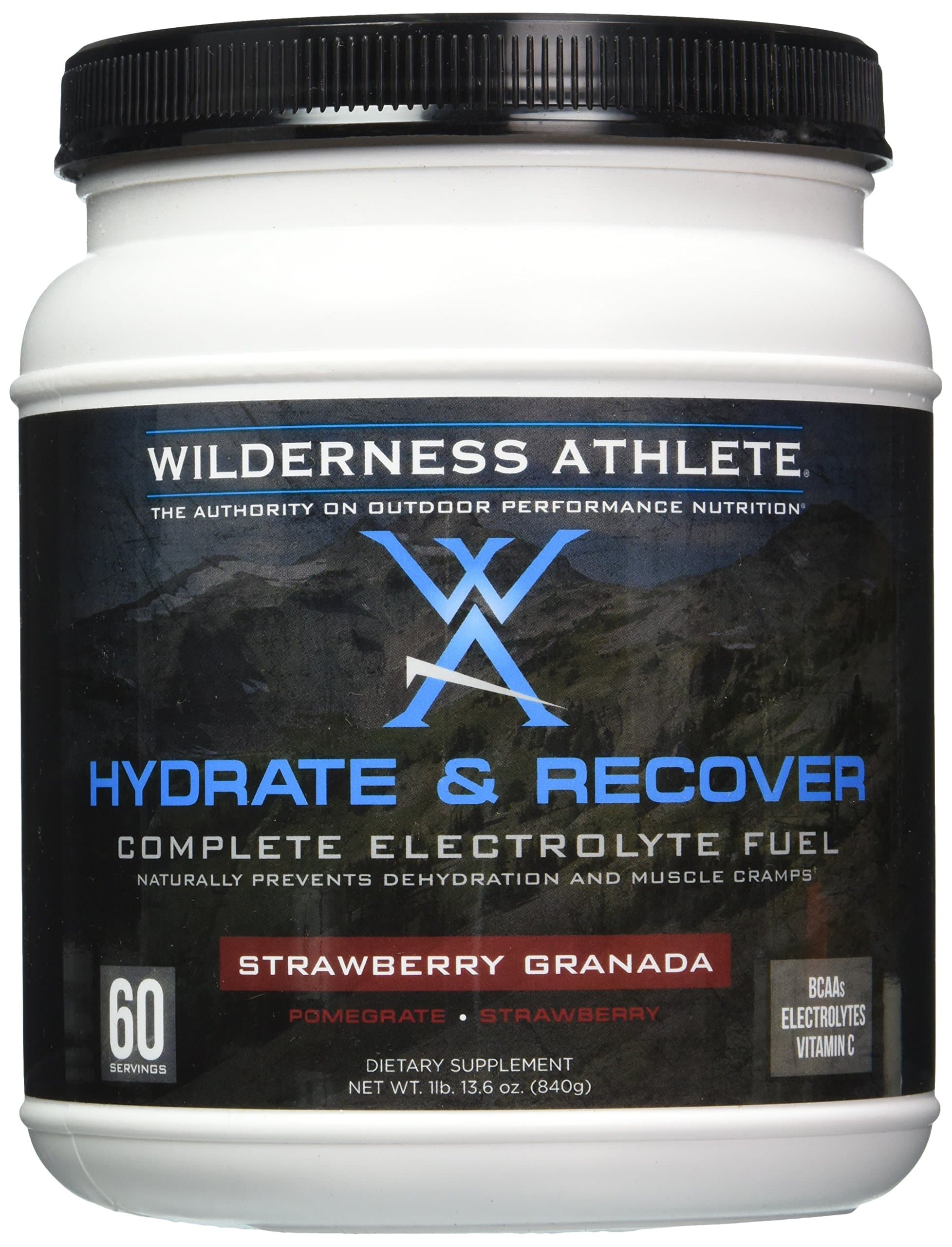 Wilderness Athlete Hydrate and Recover Powder, Strawberry Granada, 29.6 Ounce