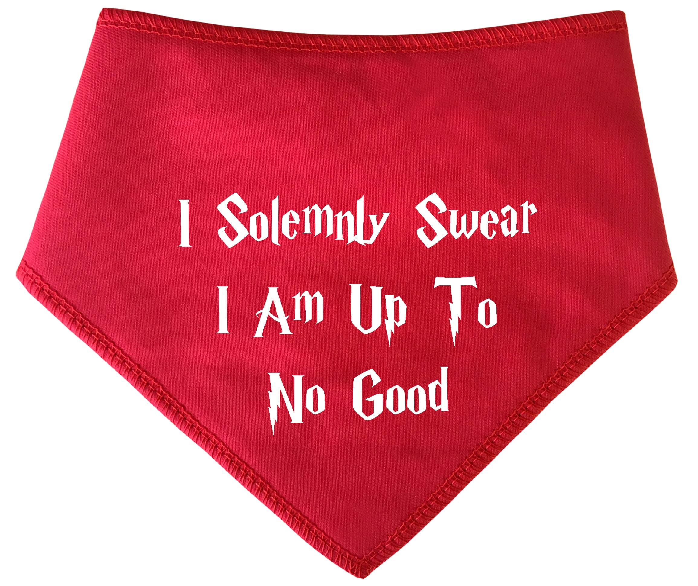 Spoilt Rotten Pets S I Solemnly Swear I Am Up To No Good RED Dog Bandana - For Harry Potter Fans Whose Dogs Go To Hogwarts Suitable For Miniature Dogs, Dachshunds & Cats