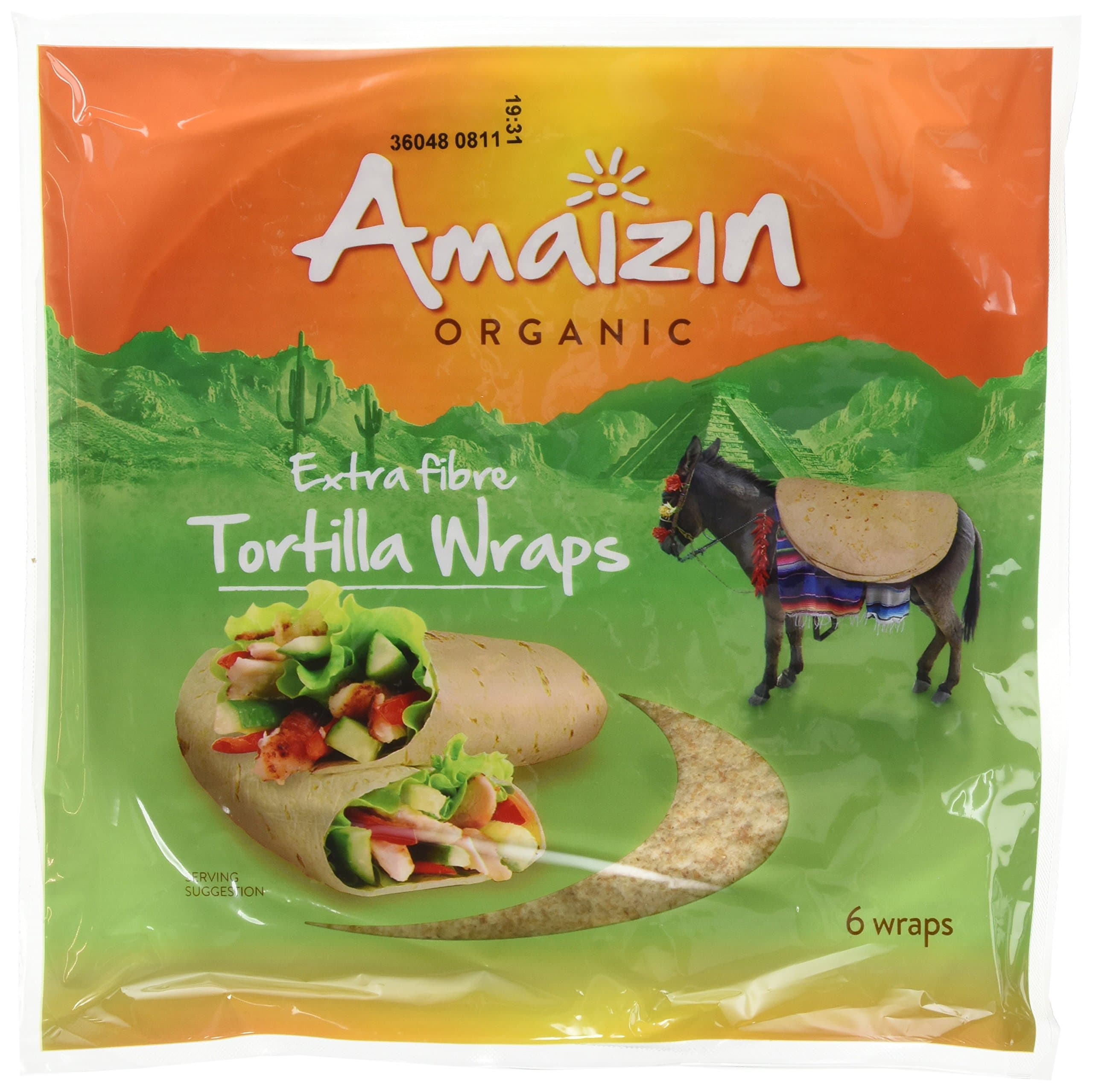 Amaizin Organic Tortilla Wraps Extra Fibre 240 g (Pack of 16)