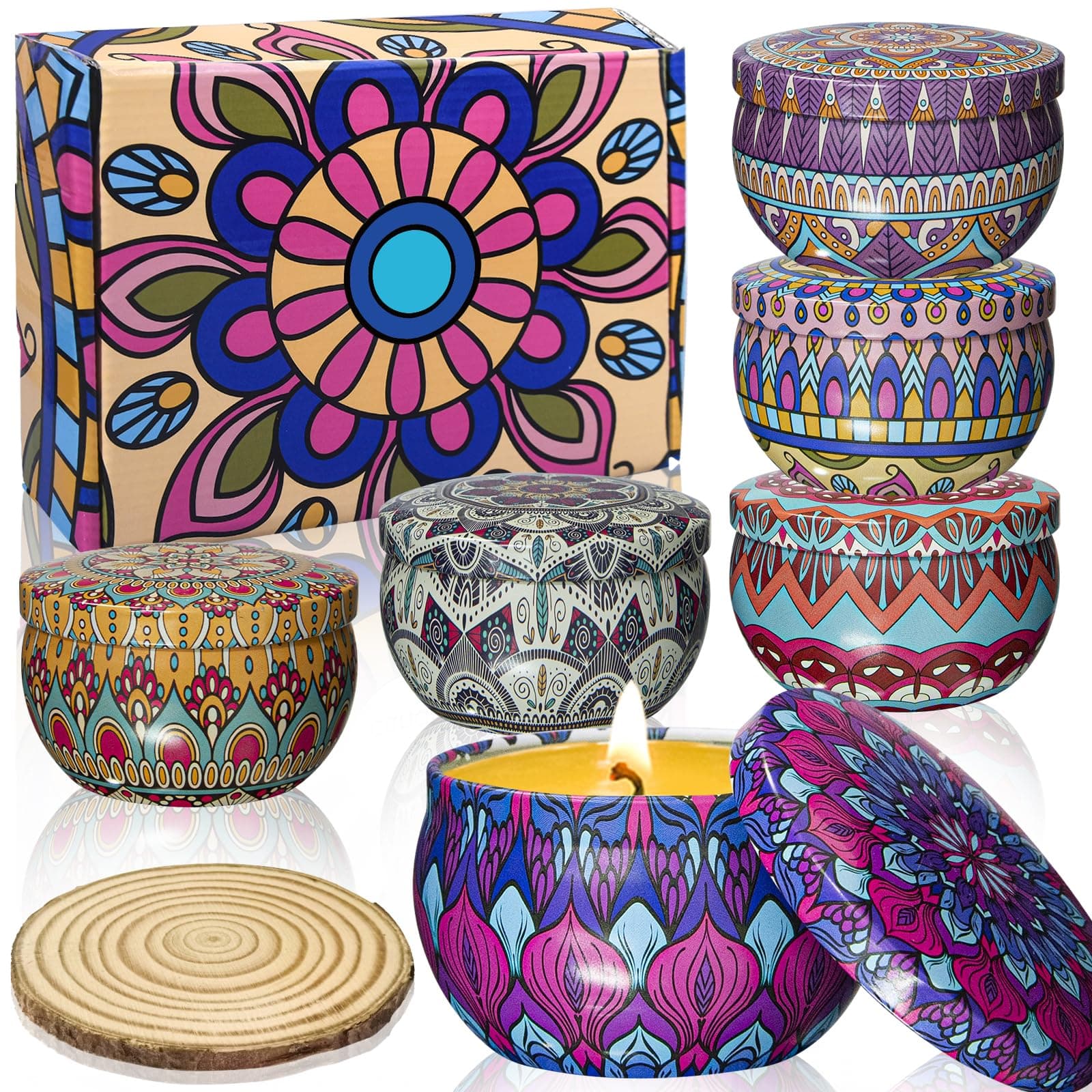 Scented Candles Gifts for Women | Aromatherapy Candles for Home | Presents for Mum | Birthday Gifts for Women | The Total Burning time is 114 Hour | 6 Coun