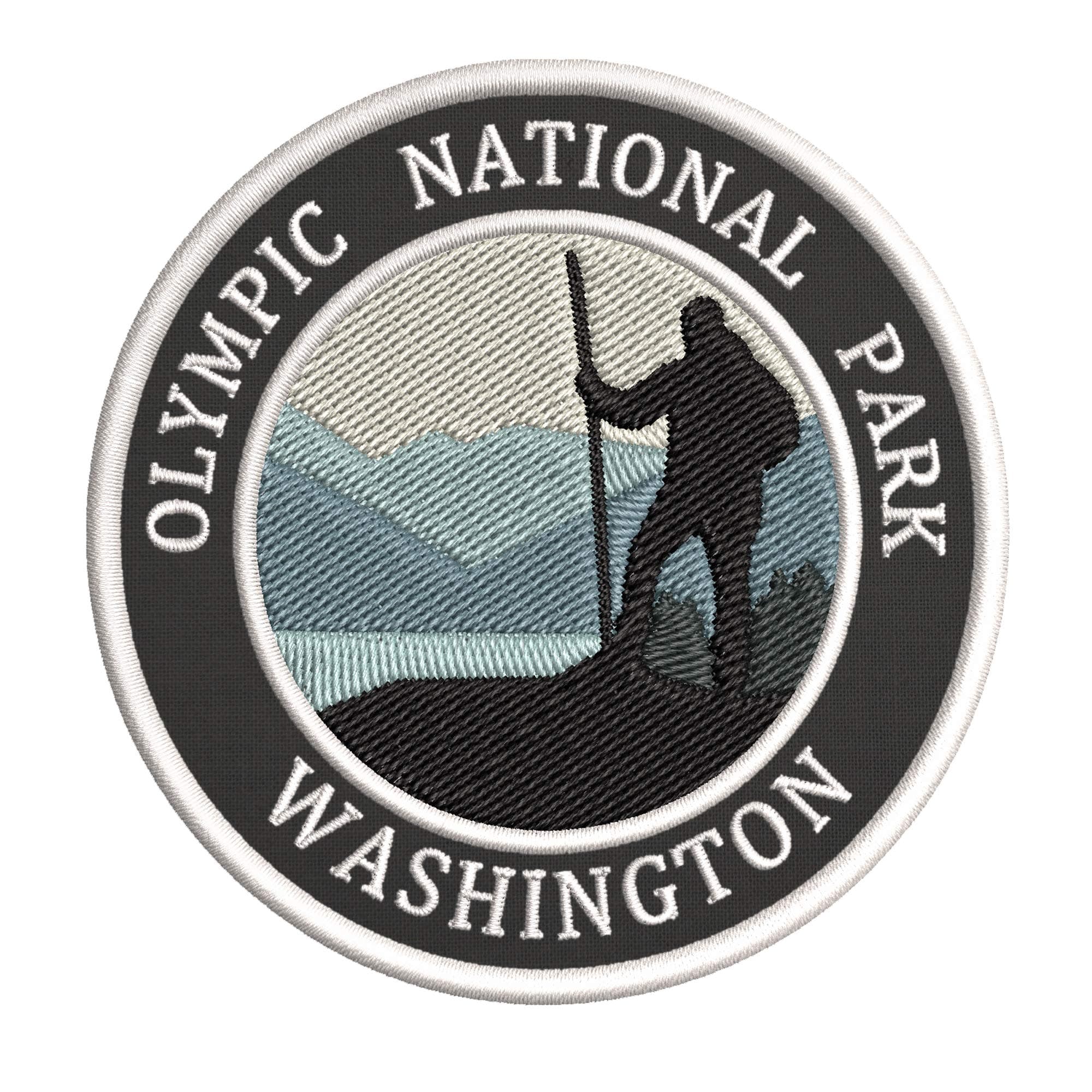 Olympic National Park, Washington Mountain Hiker Embroidered Premium Patch DIY Iron-on or Sew-on Decorative Badge Emblem Vacation Souvenir Travel Gear Clothes Appliques Wildlife Explore Nature