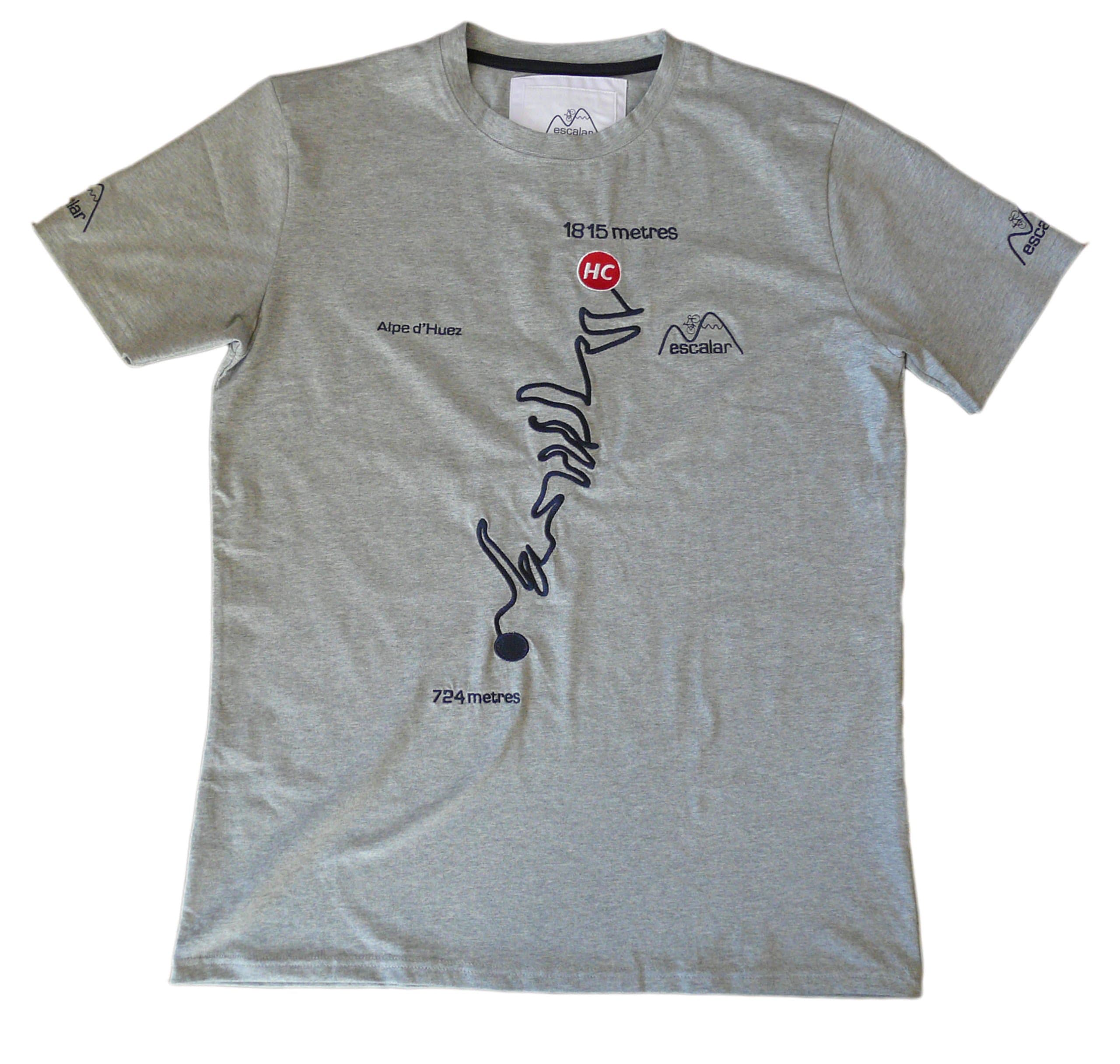 Ubcwin escalar Cycling T-Shirt Alp d'Huez (Large, Grey)