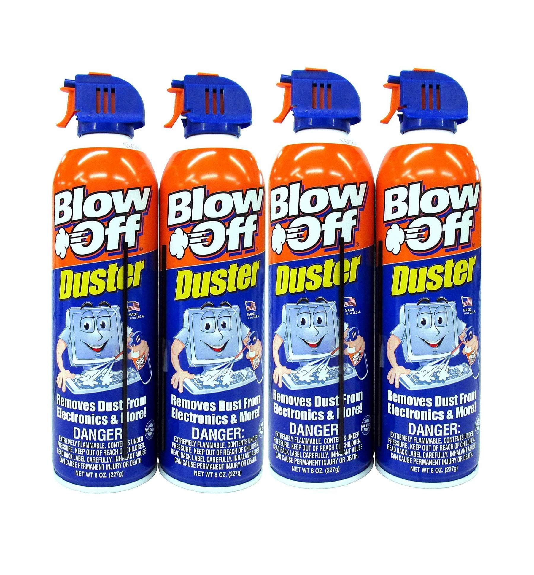Compressed Air Duster Can MAX Professional Cleaner 1111 Blow Off Non-Toxic 8oz. Stop The Build-up of Dust in Your Electronics, Clogging up The Cooling Fan. Pack of 4